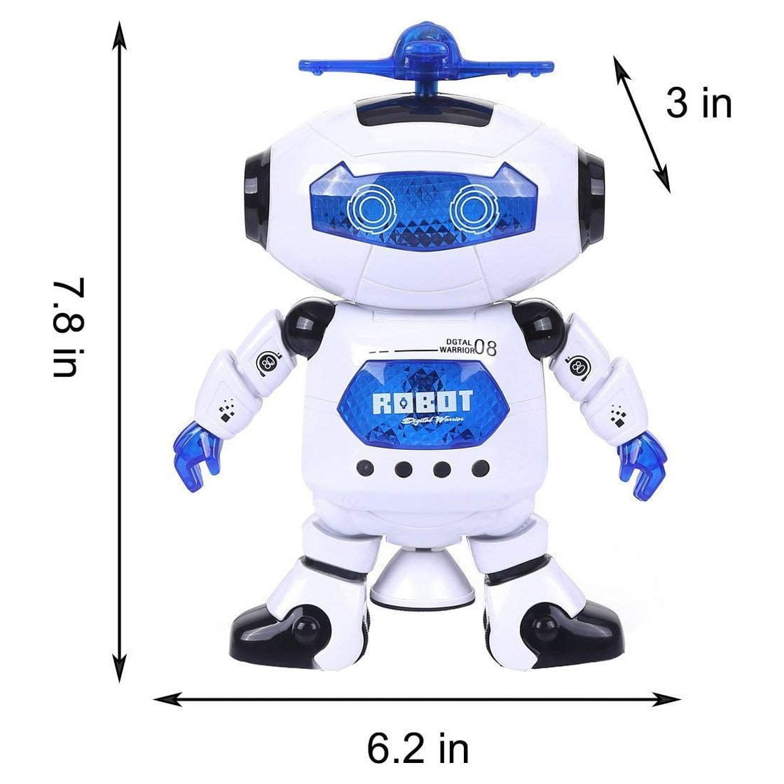 BEEPRINCESS Walking Dancing Robot Toys for Kids - 360° Body Spinning Dancing Robot Toy with LED Lights and Music, Battery Operated Electronic Robot Toys for Birthday Christmas Gift for 3-8 Boys Girls