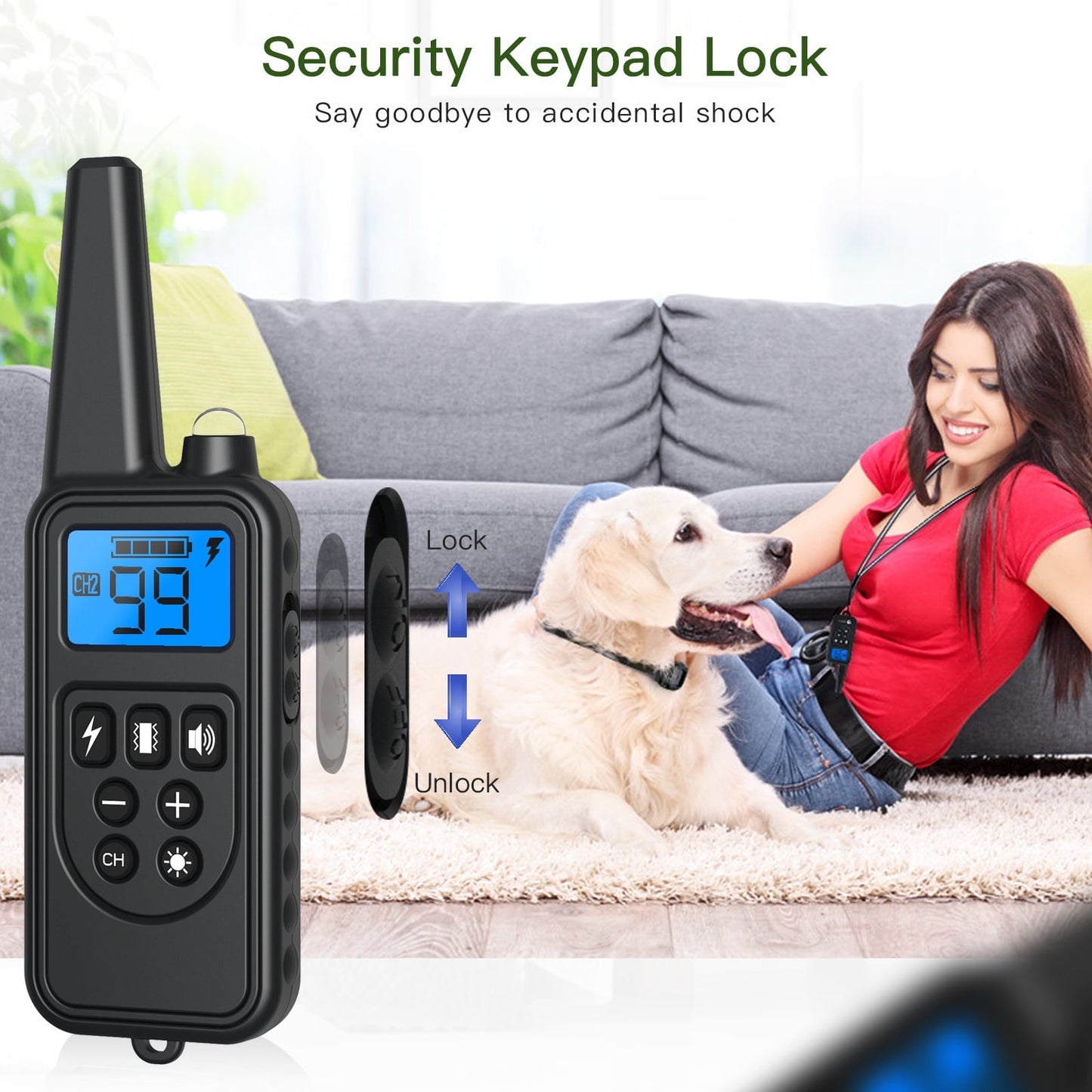 Dog Training Collars, Dog Shock Collar with Remote 2600 feet, 3 Modes Beep Vibration Shock, IPX7 Waterproof, LED Light, USB Charging, Dog Bark Collar for Training Small Medium Large Dogs