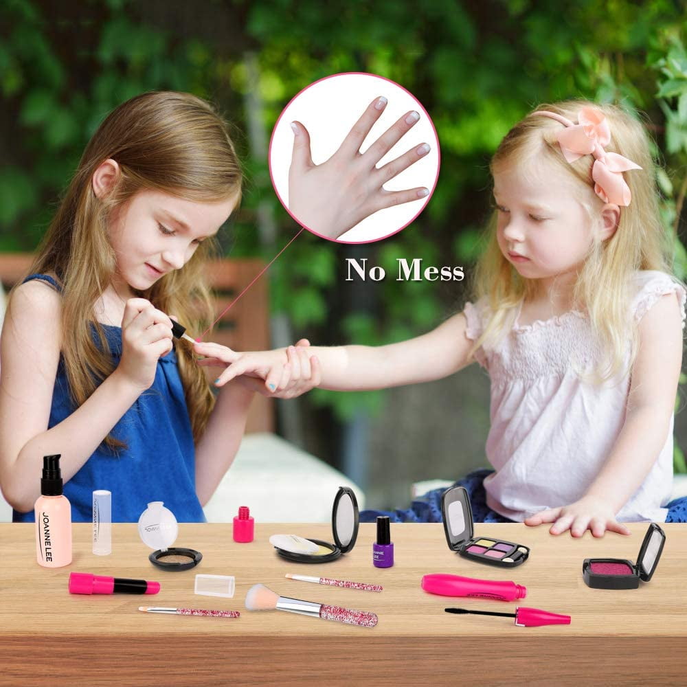 BEEPRINCESS 12 Pcs Kids Makeup Toy Kit for Girls, Washable Makeup Set Toy with Real Cosmetic Case for Little Girl, Pretend Play Makeup Beauty Set Birthday Toys Gift for 3 4 5 6 7 8 9 10 Years Old Kid