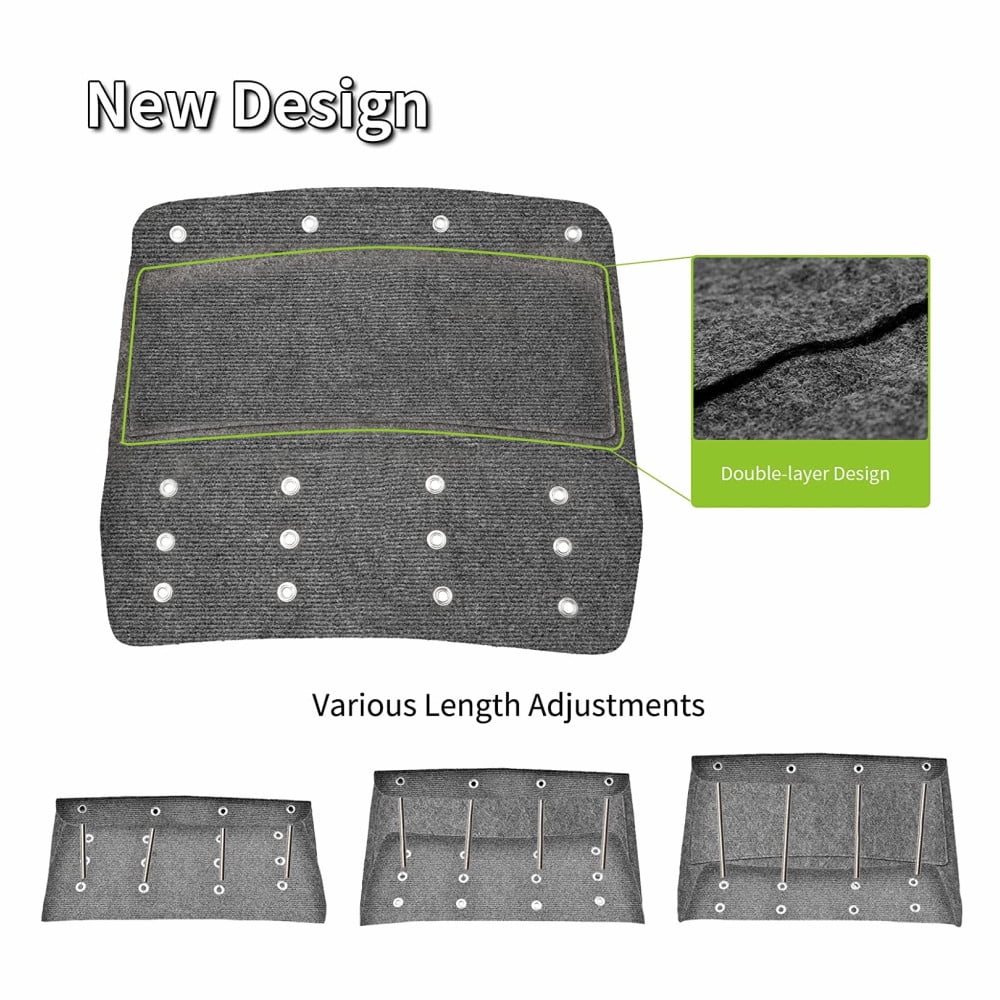 BeePrincess 22 Wide Wraparound RV step rug Covers, Set of 2 Camper Auto Protective Rugs, Gray