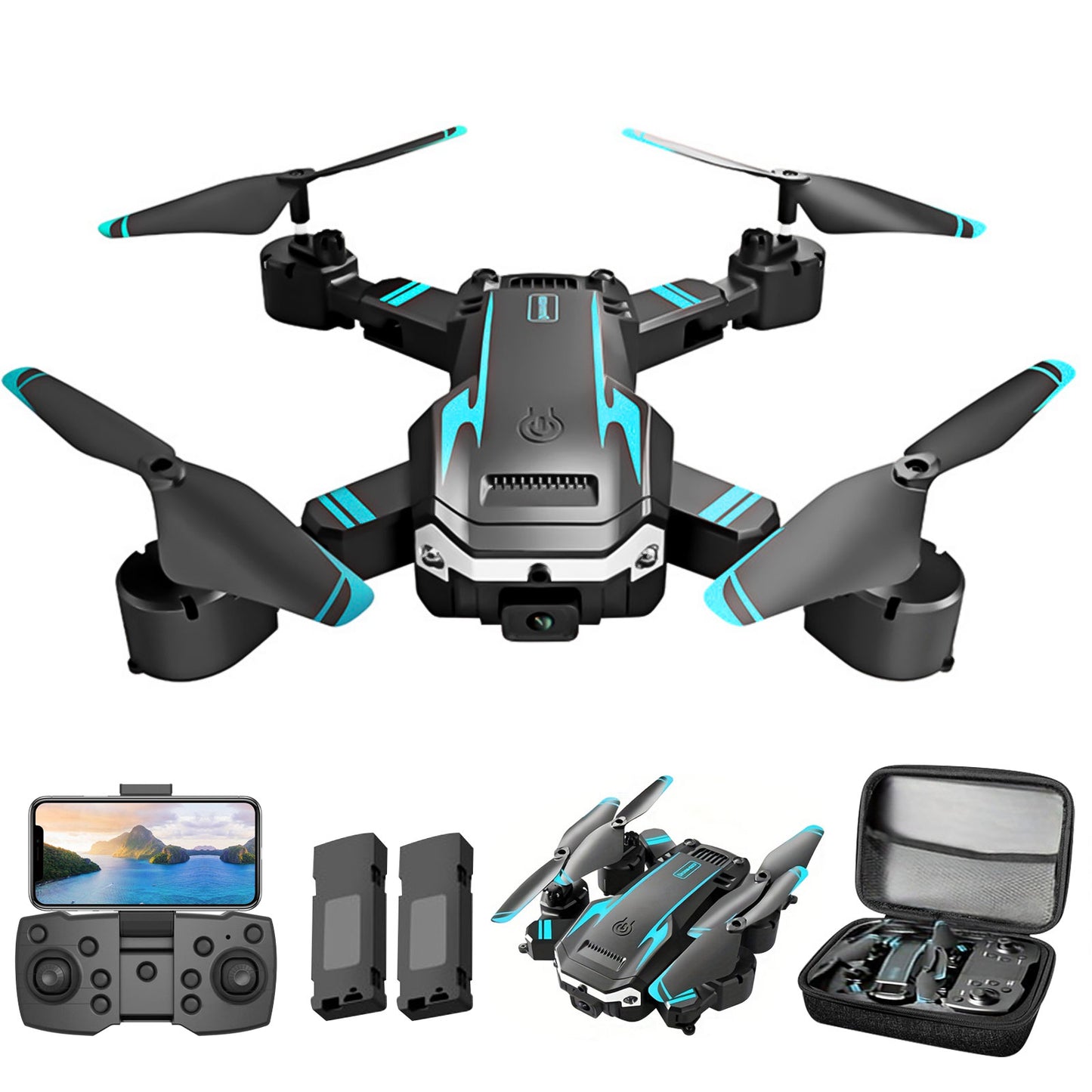 BeePrincess 1080P HD Camera Drone for Beginners and Kids, Foldable Quadcopter with FPV, Gesture Control, Carrying Case, One-Key Take Off/Land, 360° Flip, Waypoint Fly