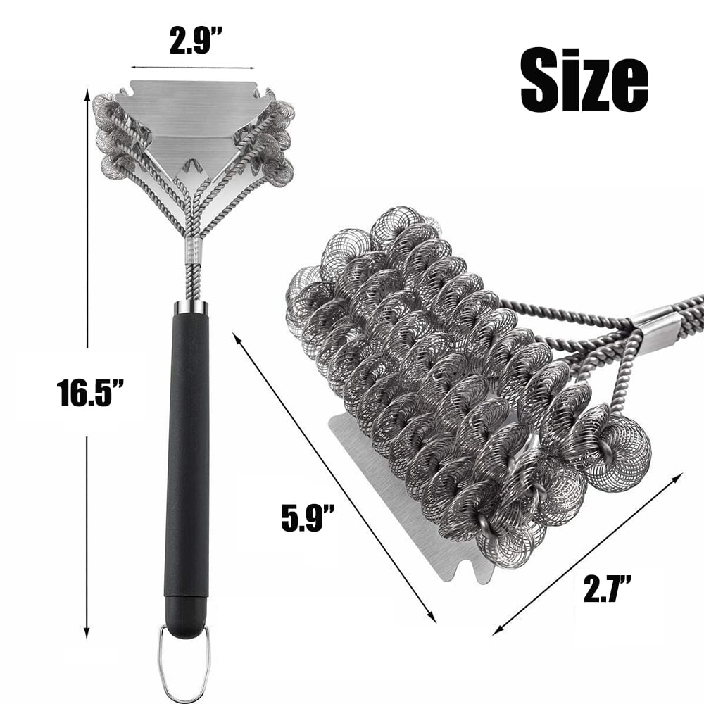 BEEPRINCESS Grill Brush and Scraper Bristle Free – Safe BBQ Brush for Grill – 16.5'' Stainless Grill Grate Cleaner for Porcelain/Weber Gas/Charcoal Grill – Gifts for Grill Wizard