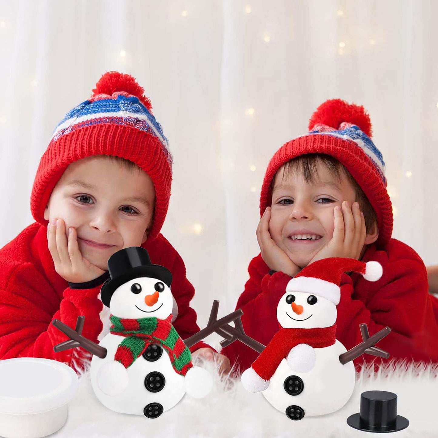 BEEPRINCESS Air Dry Clay, 9 Pack Build a Snowman Kit Snowman Crafts for Kids, Molding Clay Snowman DIY Kit, Christmas Stocking Stuffers for Kids, Christmas Crafts Toys Gift for Kids Age 3 4 5 6 7 8