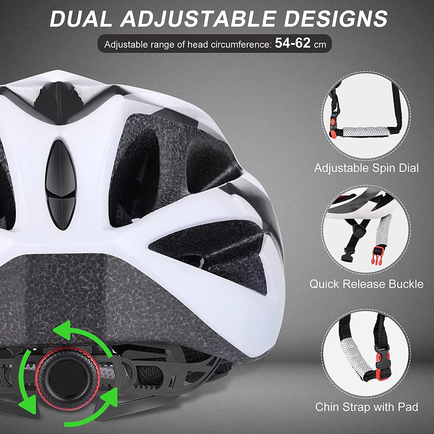 BEEPRINCESS Adult Bike Helmet Lightweight - Bicycle Helmet for Men Women Comfort with Pads & Visor, Certified Bicycle Helmet for Adults Youth Mountain Road Biker