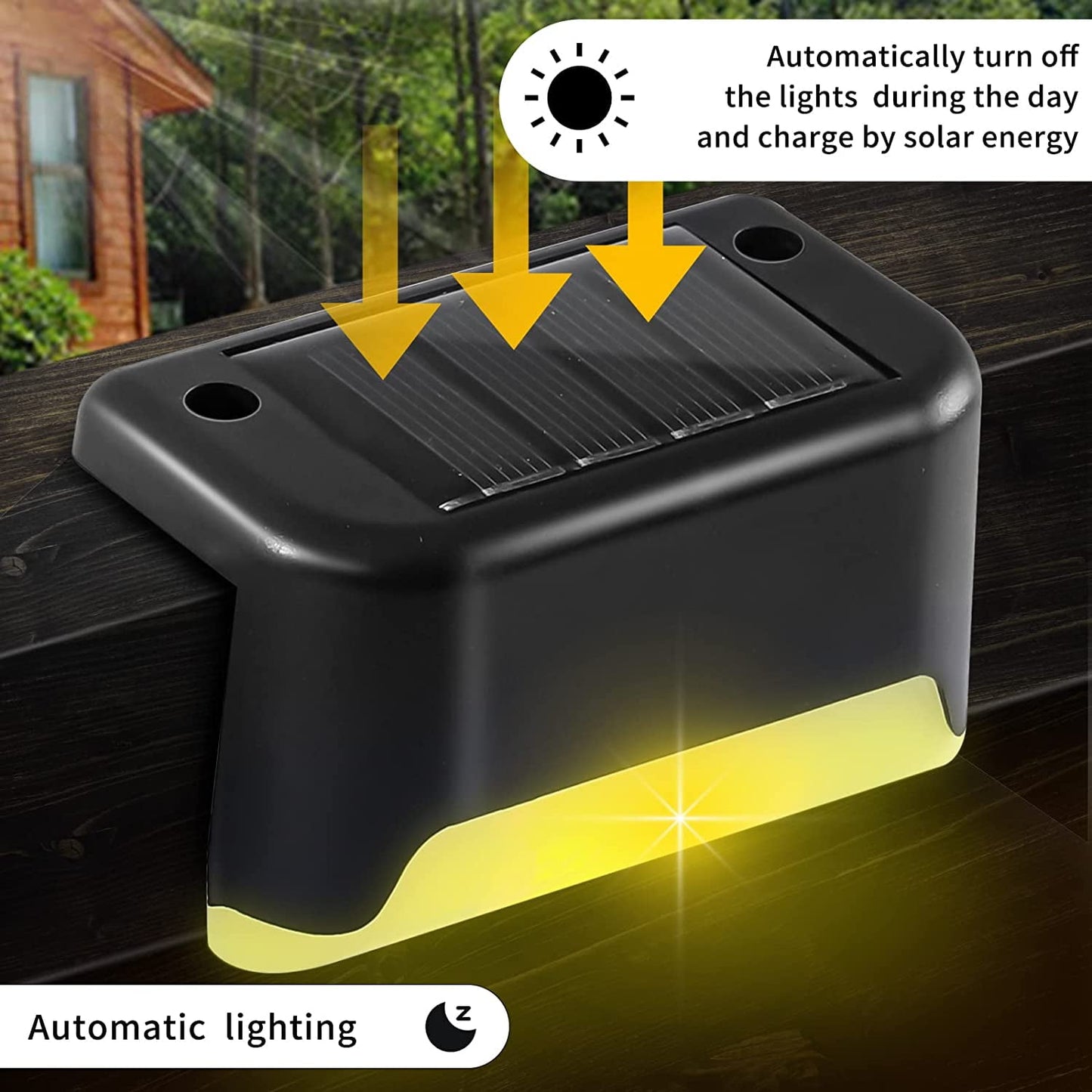BEEPRINCESS Solar Deck Lights Outdoor, 12 Pack Solar Step Lights Waterproof LED Solar Lights for Outdoor Decks, Railing,Stairs, Step, Fence, Yard, and Patio Christmas Decoration Lights(Warm White)