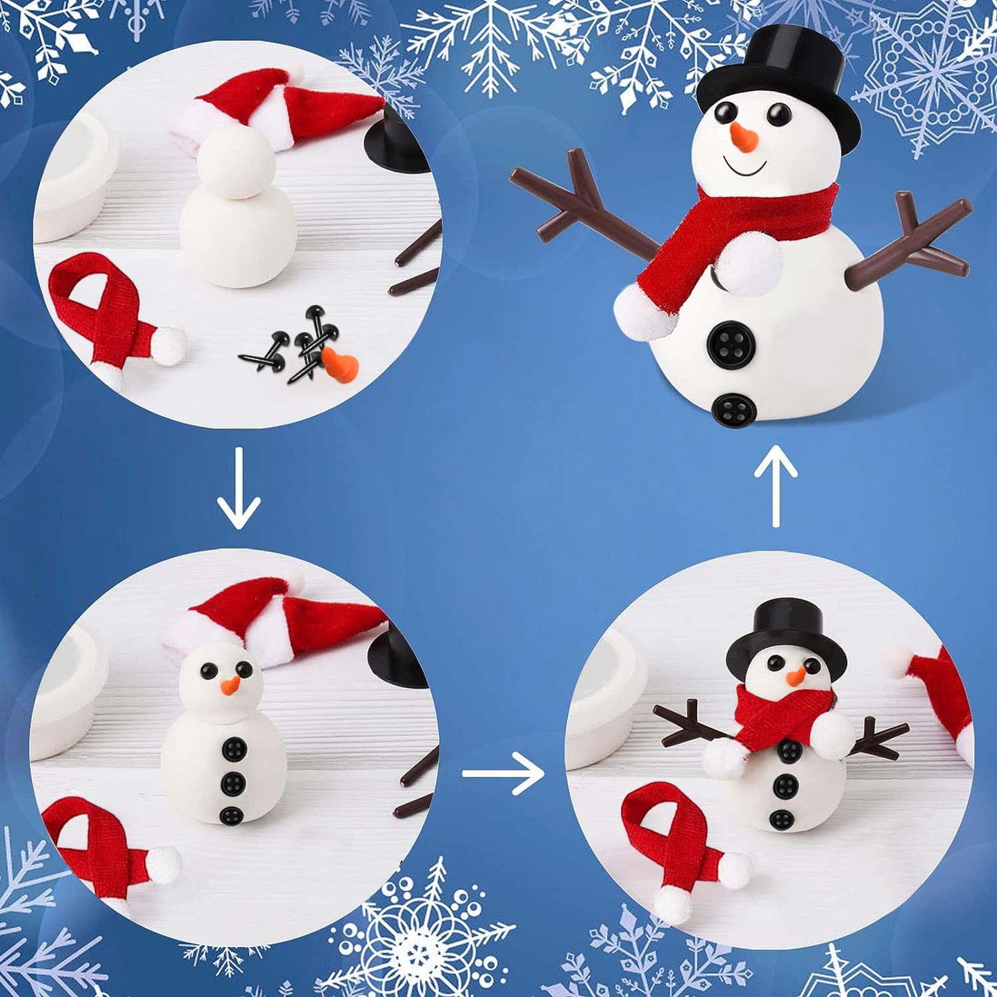 BEEPRINCESS Air Dry Clay, 9 Pack Build a Snowman Kit Snowman Crafts for Kids, Molding Clay Snowman DIY Kit, Christmas Stocking Stuffers for Kids, Christmas Crafts Toys Gift for Kids Age 3 4 5 6 7 8