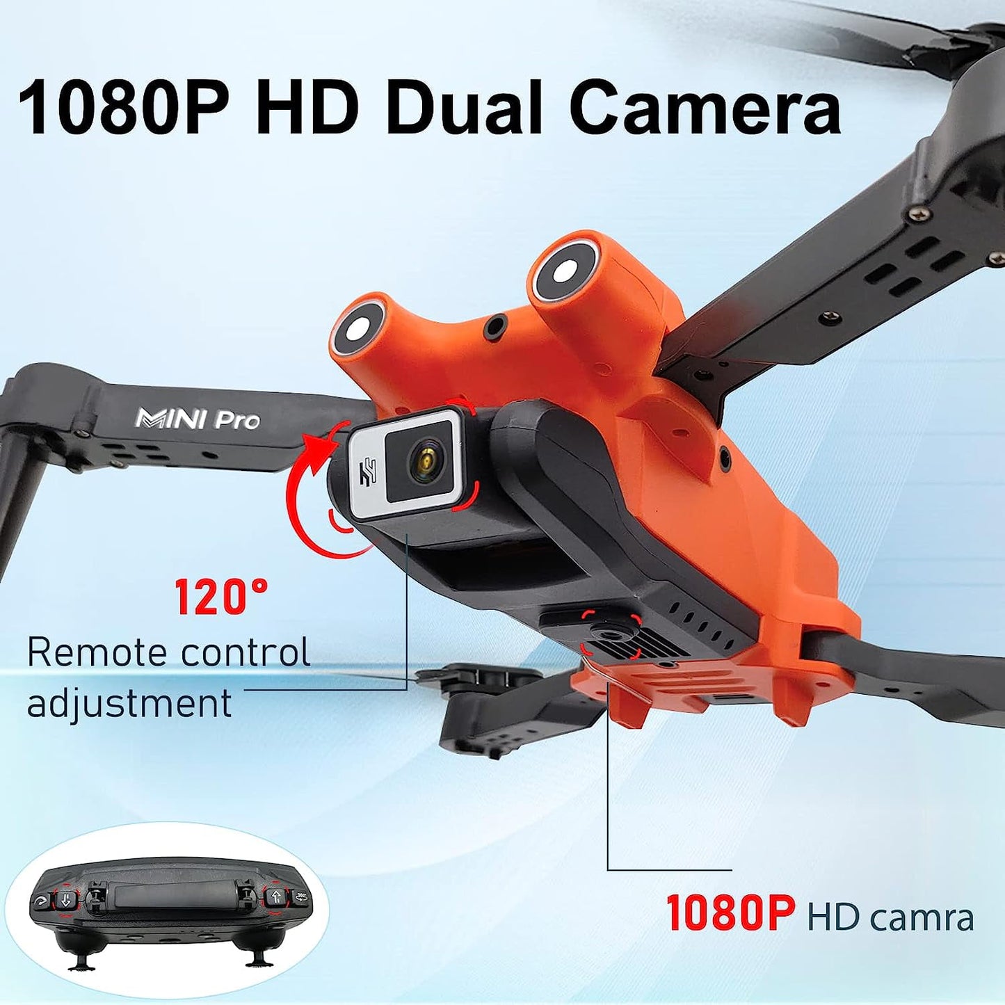 BEEPRINCESS Drone with Dual Camera for Adults Kids, 1080P HD FPV Camera Drones with Carrying Case, 2 Batteries, 120° Adjustable Lens, Foldable RC Quadcopter Toy Gift for Boys Girls