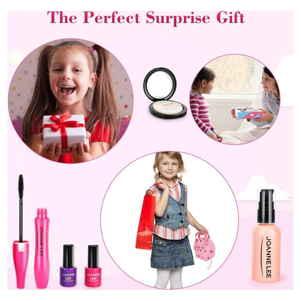 BEEPRINCESS 12 Pcs Kids Makeup Toy Kit for Girls, Washable Makeup Set Toy with Real Cosmetic Case for Little Girl, Pretend Play Makeup Beauty Set Birthday Toys Gift for 3 4 5 6 7 8 9 10 Years Old Kid