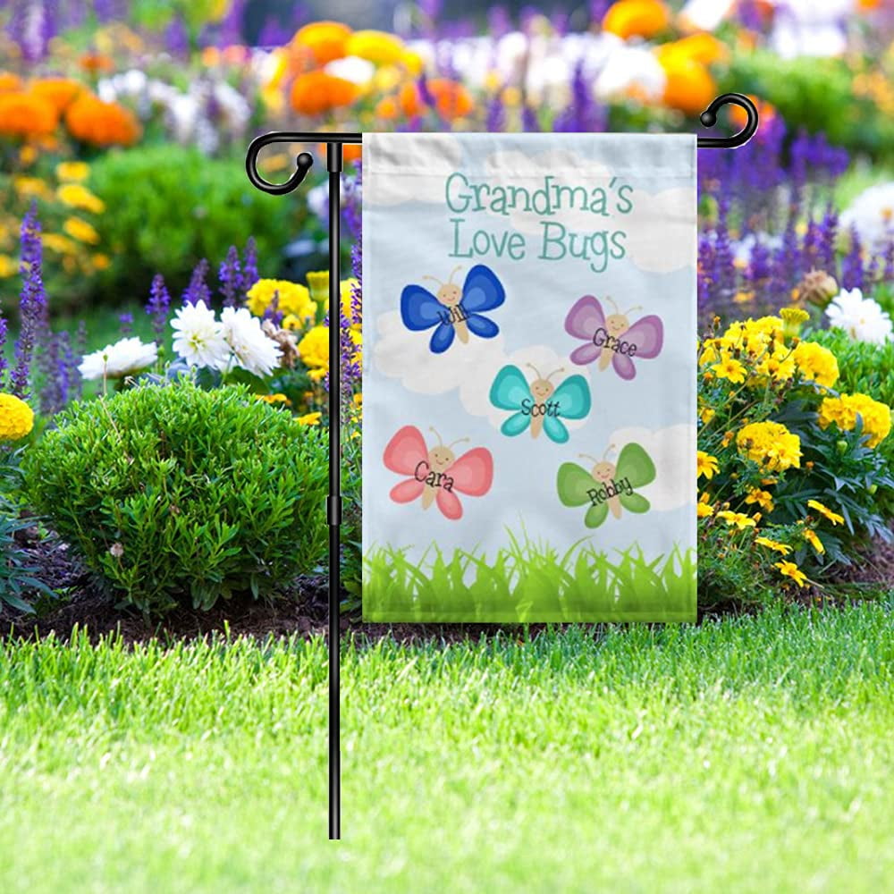 BEEPRINCESS Garden Flag Holder Stand, Premium Garden Flag Pole Holder Metal Powder-Coated Weather-Proof Paint with one Anti-Wind Clip and two Spring Stoppers without Flag