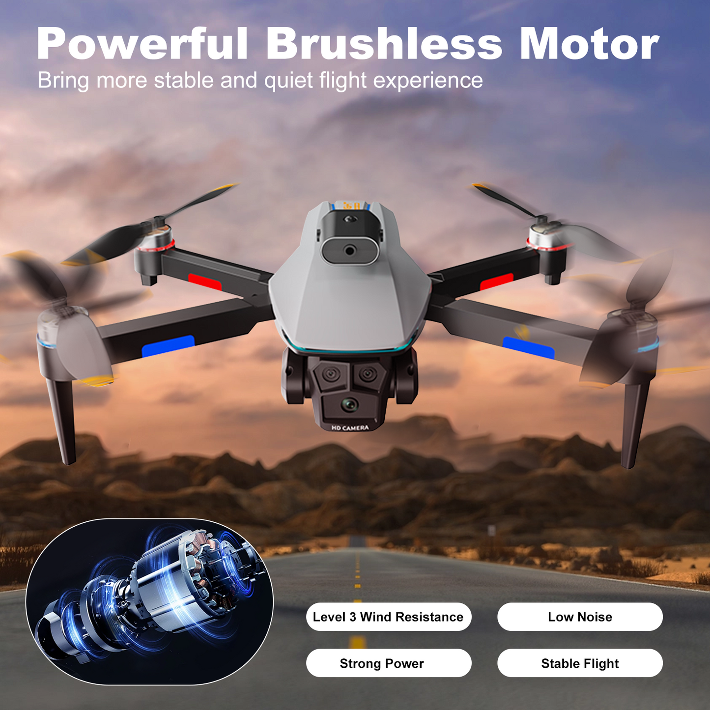 BeePrincess 1080P HD Drone with Screen Controller, Brushless Motor, Obstacle Avoidance, Gesture Control, Optical Flow, One-Key Return, 2 Batteries – Ideal for Beginners, Adults & Kids (Gray)