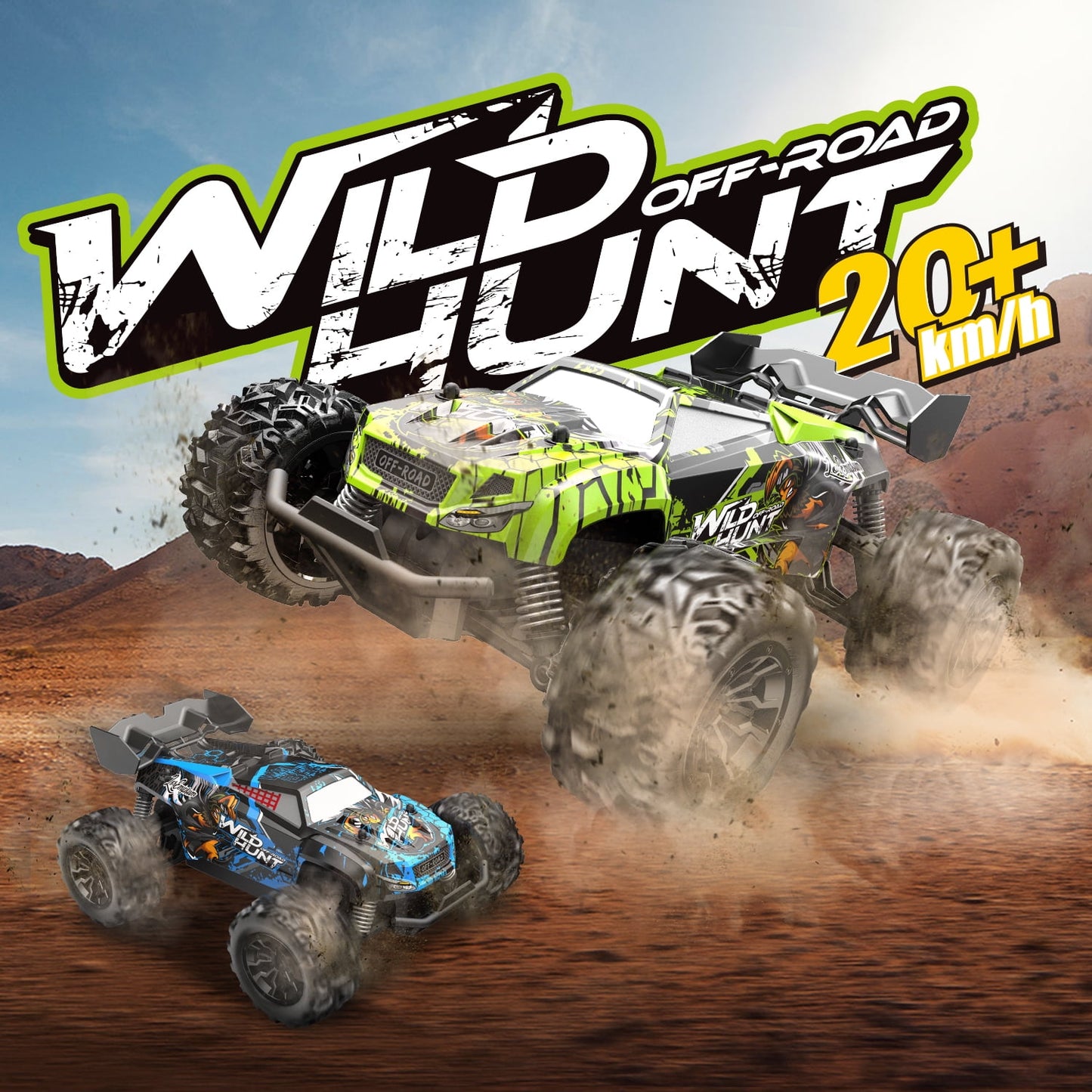 BEEPRINCESS RC Cars, 1:20 Scale Remote Control Car, 25 Km/h 2WD High Speed RC Car, 2.4Ghz All Terrain Hobby RC Racing Car with 2 Rechargeable Batteries