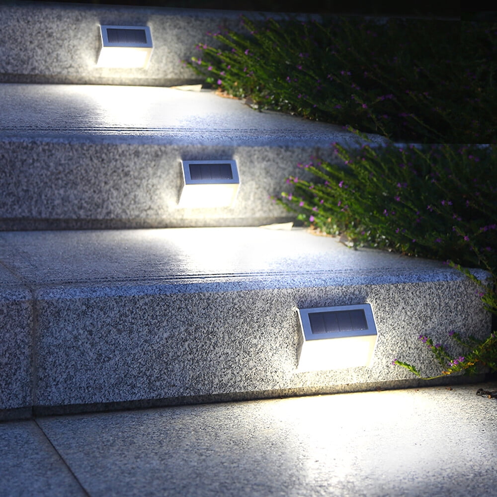 BEEPRINCESS Solar Deck Lights - Solar Outdoor Lights Waterproof, Solar Powered Outdoor Lights Step Lights for Garden Backyard Patio Yard Wall Stair Step Railing Post Lamp Lighting, Cool White, 6 Pack