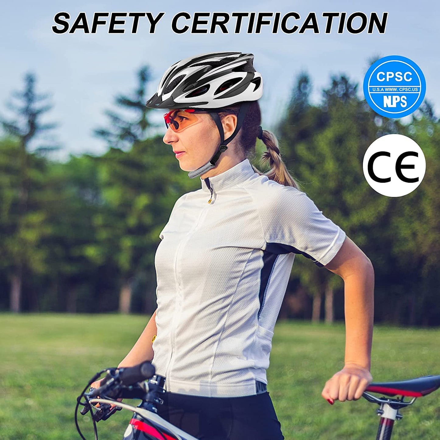 BEEPRINCESS Adult Bike Helmet Lightweight - Bicycle Helmet for Men Women Comfort with Pads & Visor, Certified Bicycle Helmet for Adults Youth Mountain Road Biker