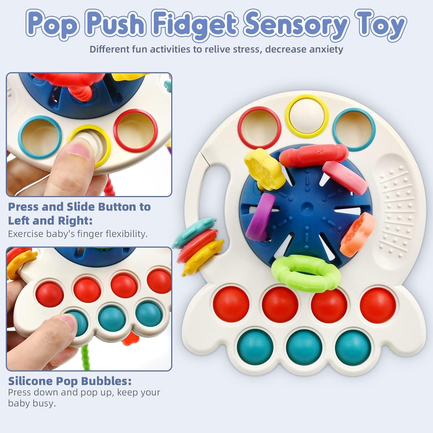 BEEPRINCESS Baby Montessori Sensory Toys for 12-18 Months, Travel Pull String Toy for 0-6 Months, Developing Fine Motor Skill, Multi-Sensory Activity Toy for 1 Year Old, Birthday Gift for Toddlers