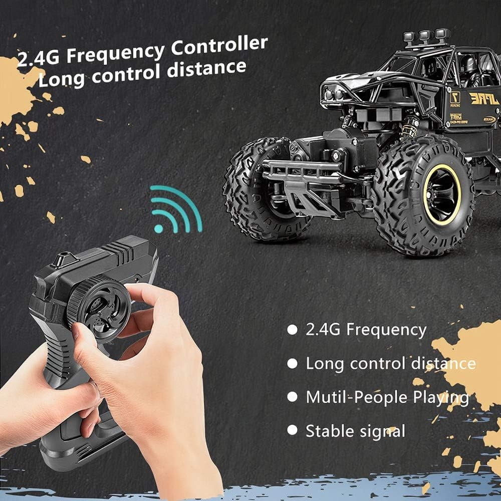 BEEPRINCESS RC Cars Car 1:16 Scale All Terrain Off Road Monster Truck 4WD Electric Vehicle, 2 Batteries for 40 Minutes Running Time