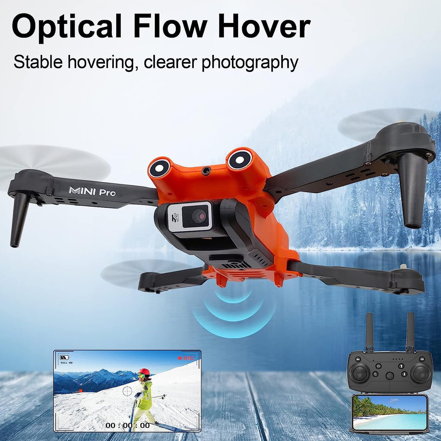 BEEPRINCESS Drone with Dual Camera for Adults Kids, 1080P HD FPV Camera Drones with Carrying Case, 2 Batteries, 120° Adjustable Lens, Foldable RC Quadcopter Toy Gift for Boys Girls