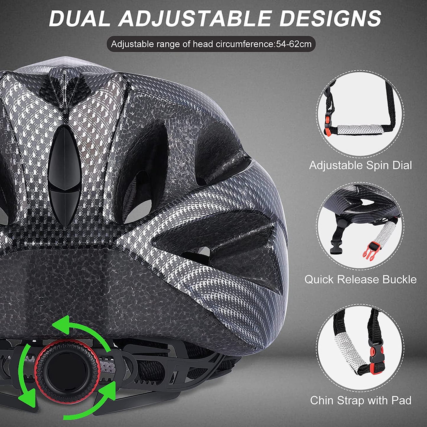 BEEPRINCESS Adult Bike Helmet Lightweight, Mountain Bicycle Helmet, MTB Bicycle Cycling Helmets, Adjustable Dial-Fit Integrally Molding Lightweight Helmets, Road Mountain Riding Equipment