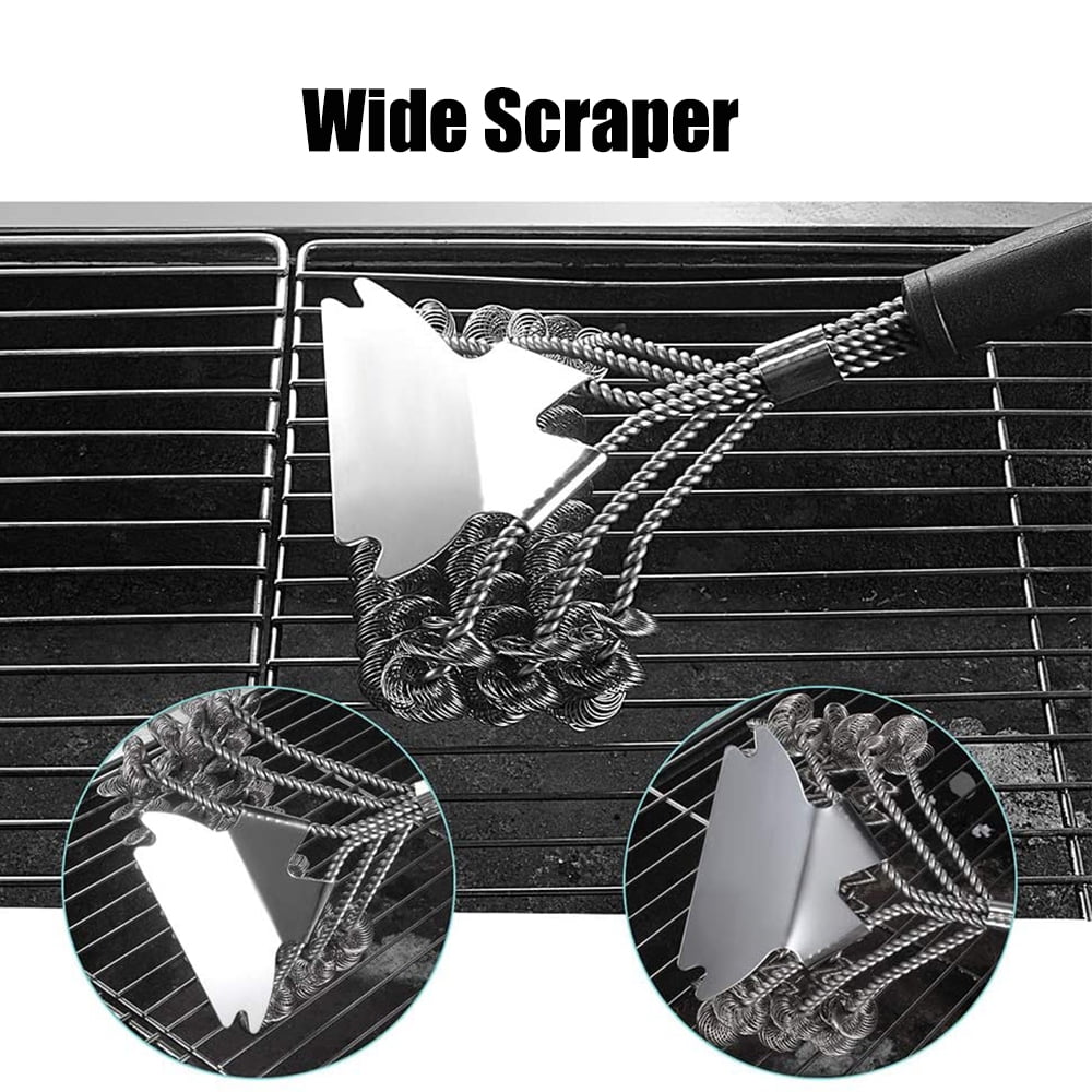 BEEPRINCESS Grill Brush and Scraper Bristle Free – Safe BBQ Brush for Grill – 16.5'' Stainless Grill Grate Cleaner for Porcelain/Weber Gas/Charcoal Grill – Gifts for Grill Wizard