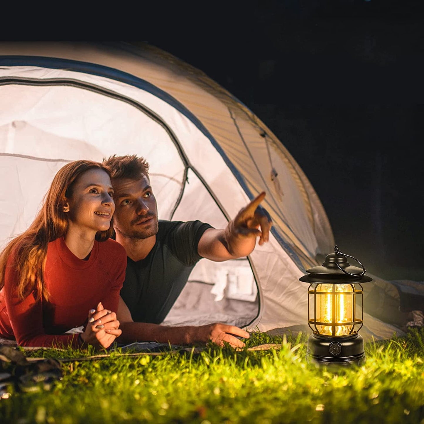 BEEPRINCESS Lightweight LED Camping Lanterns Rechargeable, Ultra Bright COB Camping Light, Waterproof, Stepless Dimming, Vintage Lanterns for Camping, Power Outage, Hurricane and Emergency