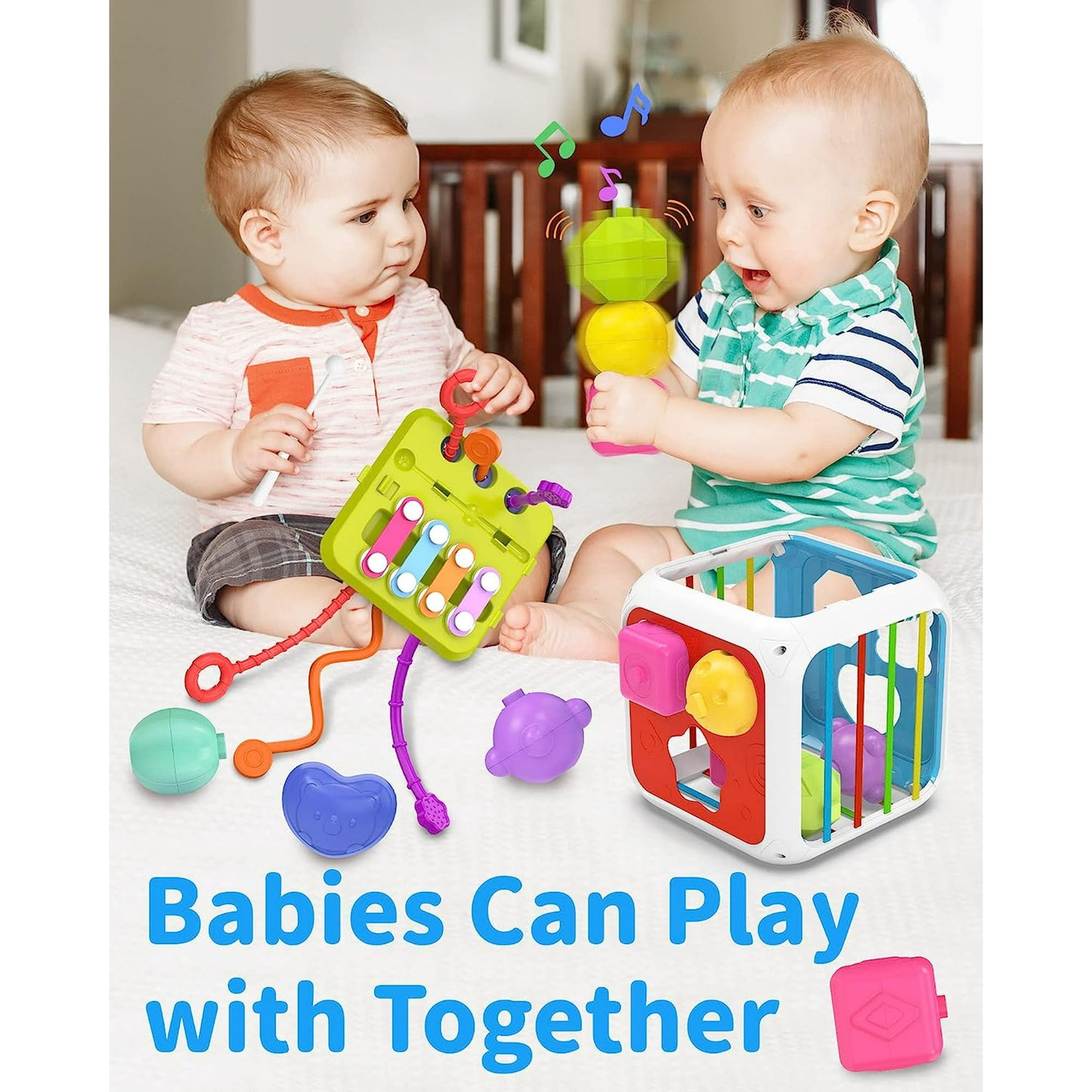 BEEPRINCESS 7-in-1 Baby Sensory Montessori Toys for 1 Year Old, Toddler Toys for 1 2 Year Old Boys Girls Birthday Gifts, Baby Toys 6 to 12 Months, Multifunction Learning Education Preschool Toys