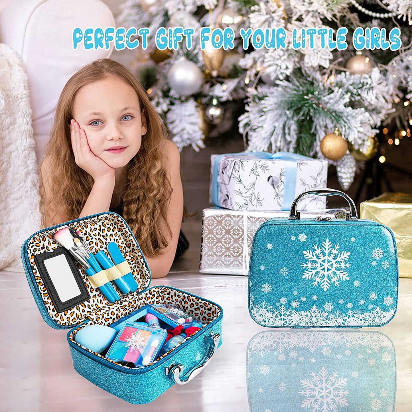 BEEPRINCESS Kids Makeup Toy Kit for Girl, 21pcs Washable Kids Play Pretend Makeup Set for 3 4 5 6 7 8 Year Olds Girl Christmas Birthday Gifts