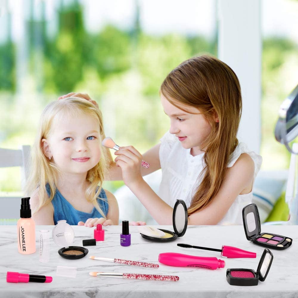 BEEPRINCESS 12 Pcs Kids Makeup Toy Kit for Girls, Washable Makeup Set Toy with Real Cosmetic Case for Little Girl, Pretend Play Makeup Beauty Set Birthday Toys Gift for 3 4 5 6 7 8 9 10 Years Old Kid