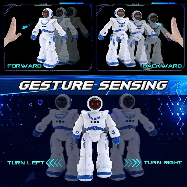 BEEPRINCESS RC Robot Toys, Rechargeable Gesture Sensing Intelligent Programmable Smart Robot Toys for Kids 3-8 Years