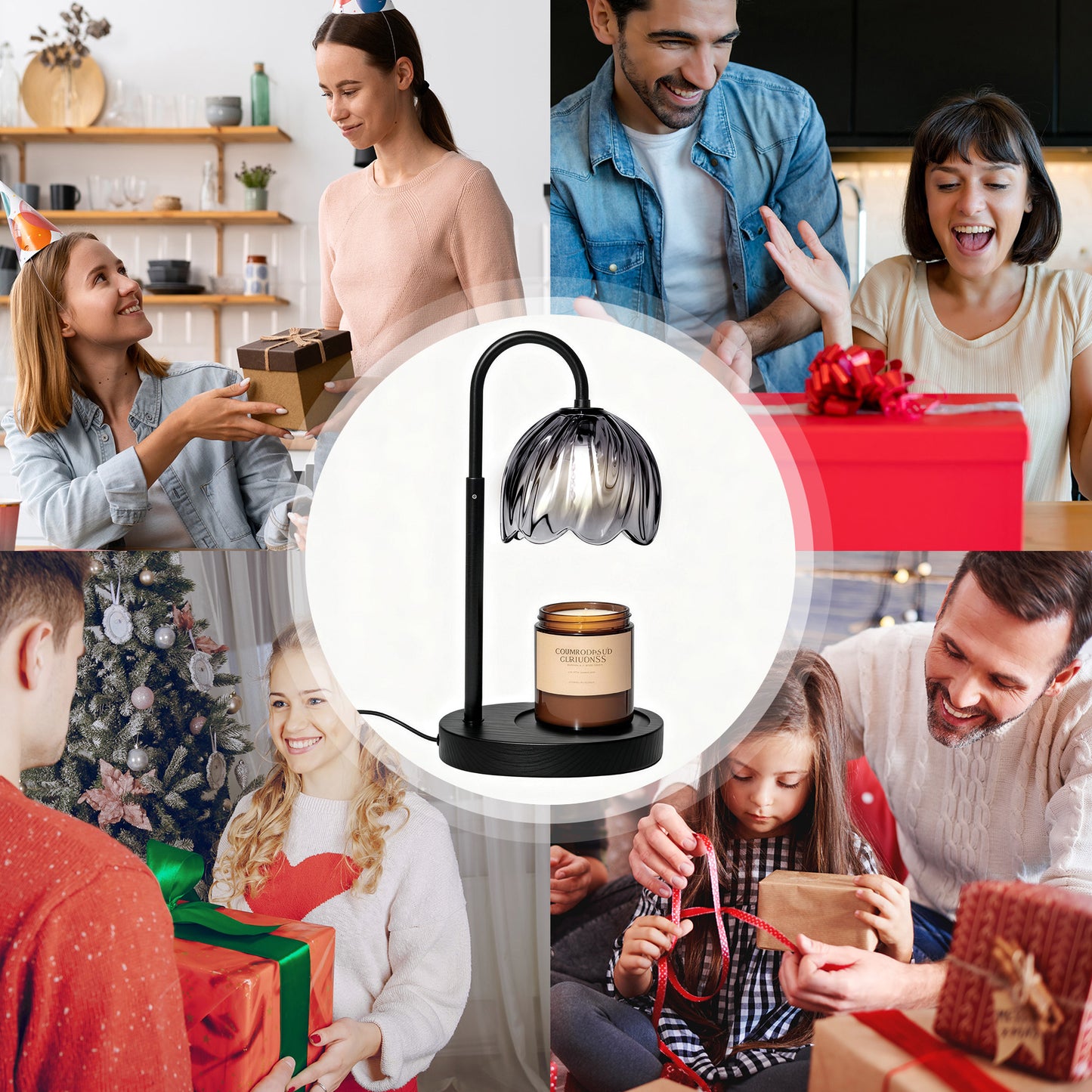 BeePrincess Candle Warmer Lamp with Timer & Dimmable Function - Adjustable Height Jar Candle Warmer for Home Decor - Includes 2 Bulbs