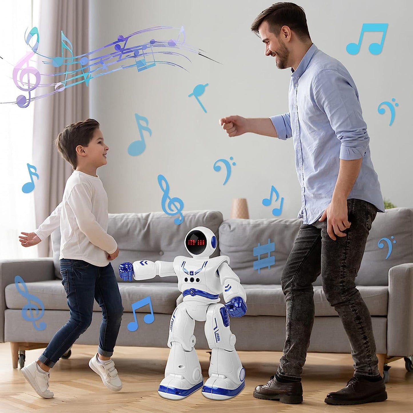 BEEPRINCESS RC Robot Toys, Rechargeable Gesture Sensing Intelligent Programmable Smart Robot Toys for Kids 3-8 Years