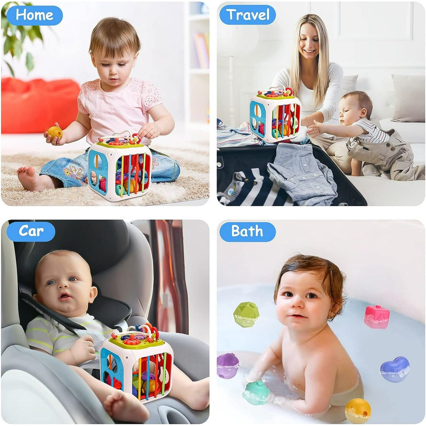 BEEPRINCESS 7-in-1 Baby Sensory Montessori Toys for 1 Year Old, Toddler Toys for 1 2 Year Old Boys Girls Birthday Gifts, Baby Toys 6 to 12 Months, Multifunction Learning Education Preschool Toys