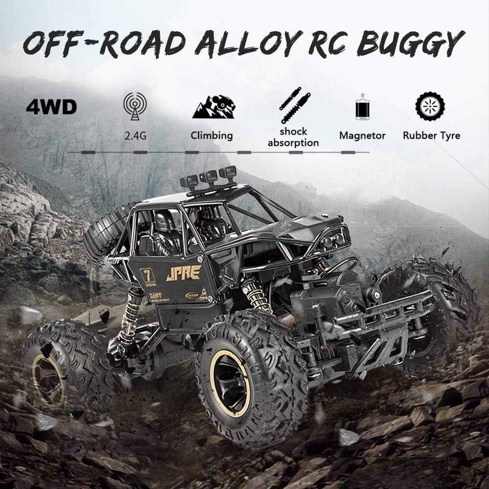 BEEPRINCESS RC Cars Car 1:16 Scale All Terrain Off Road Monster Truck 4WD Electric Vehicle, 2 Batteries for 40 Minutes Running Time