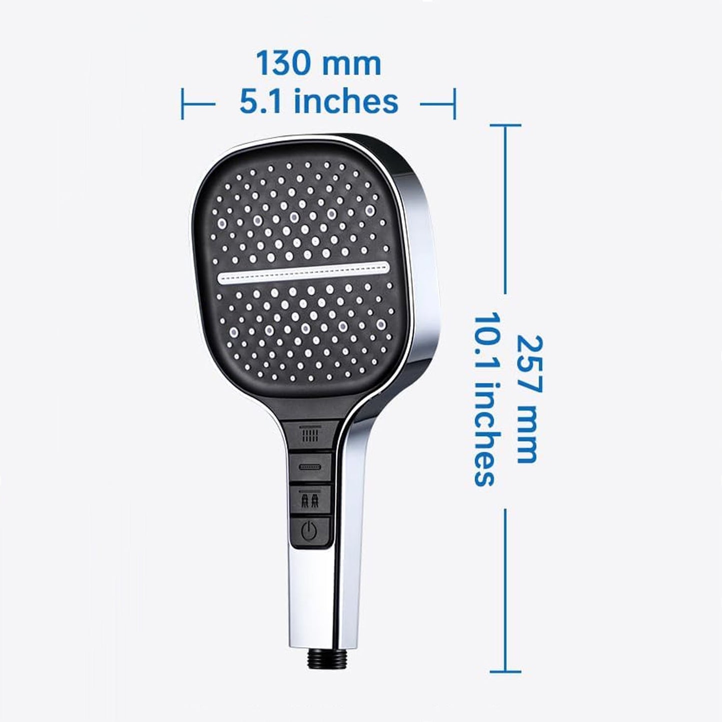 Shower Head, BeePrincess Handheld Shower Head, 7-Setting Waterfall Showerhead with Hose, Bracket, Chrome