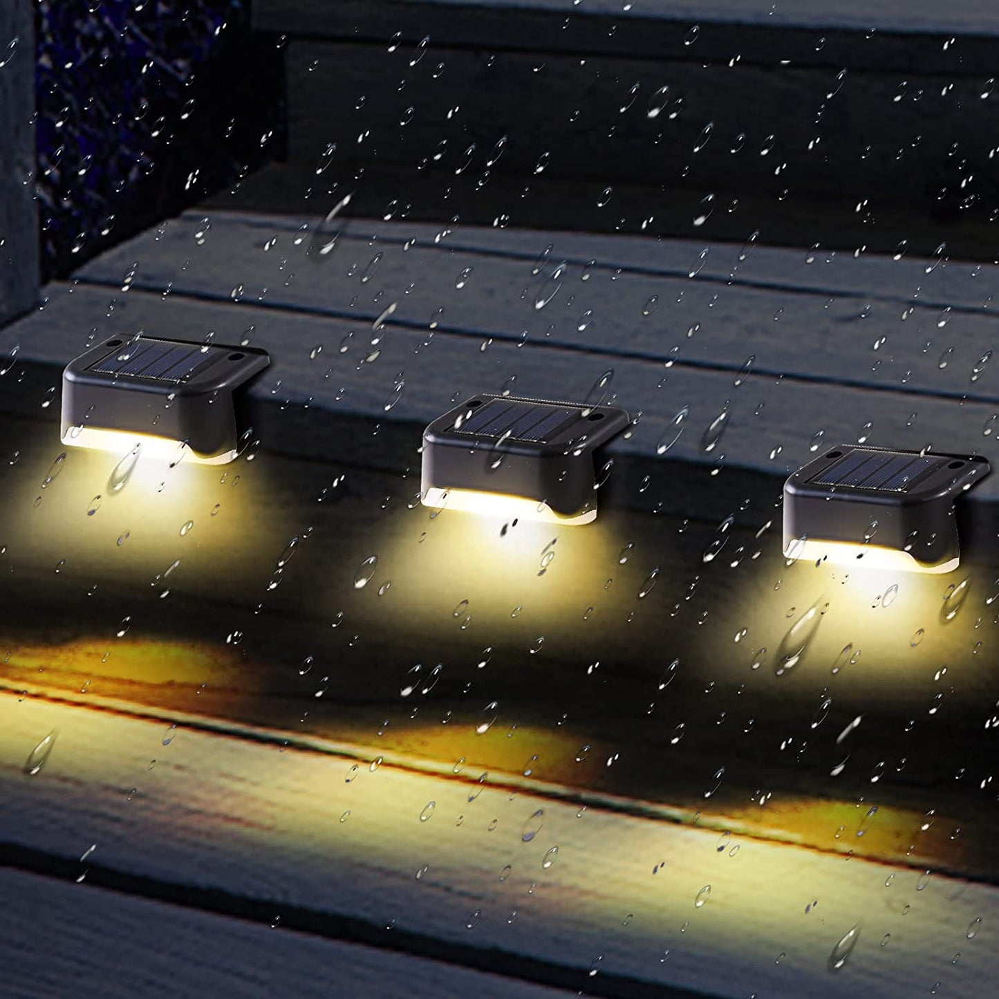 BEEPRINCESS Solar Deck Lights Outdoor, 12 Pack Solar Step Lights Waterproof LED Solar Lights for Outdoor Decks, Railing,Stairs, Step, Fence, Yard, and Patio Christmas Decoration Lights(Warm White)