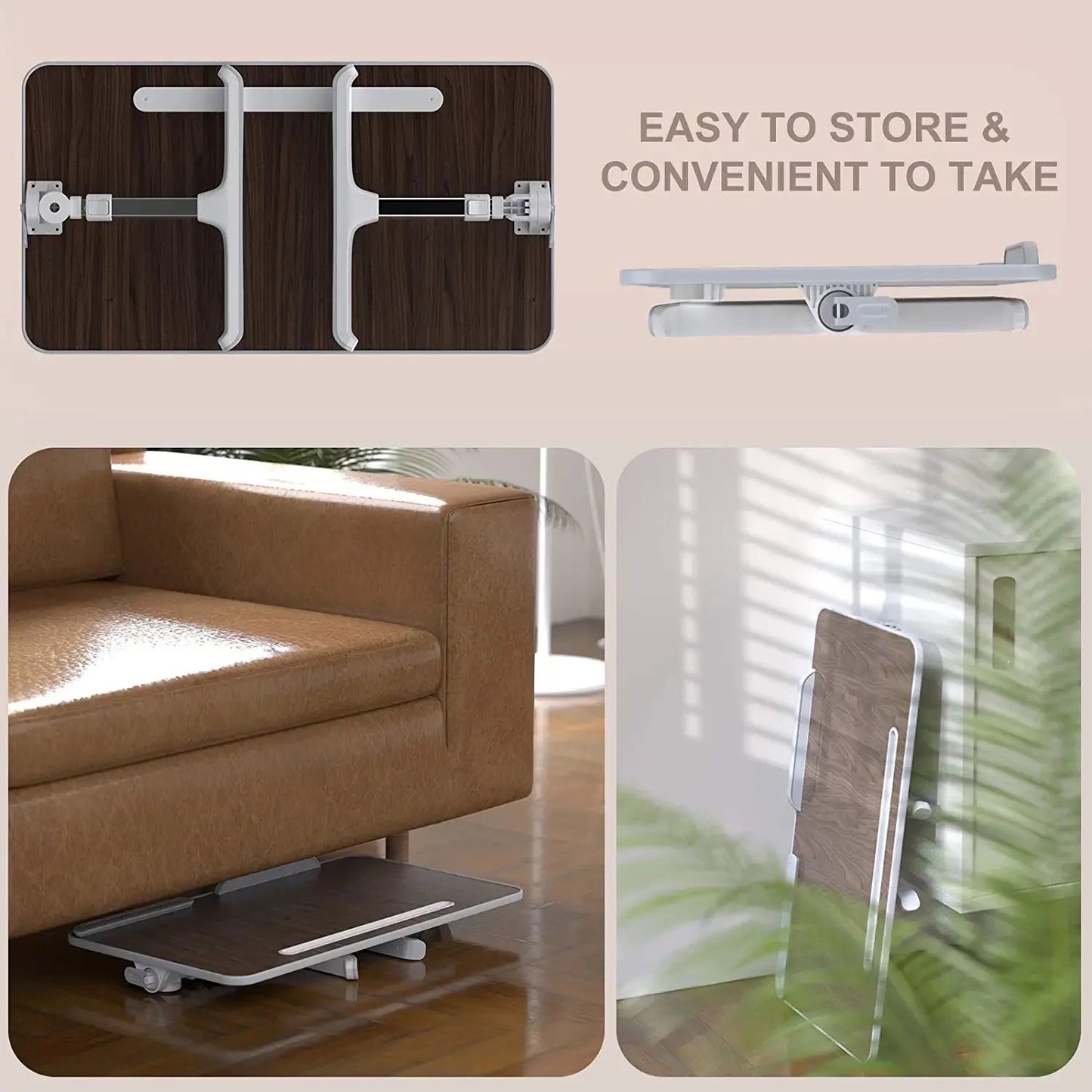 BeePrincess Lap Desk 23.6" x 13.0", Folding Laptop Bed Tray Table, Adjustable Laptop Desk with Tablet Groove