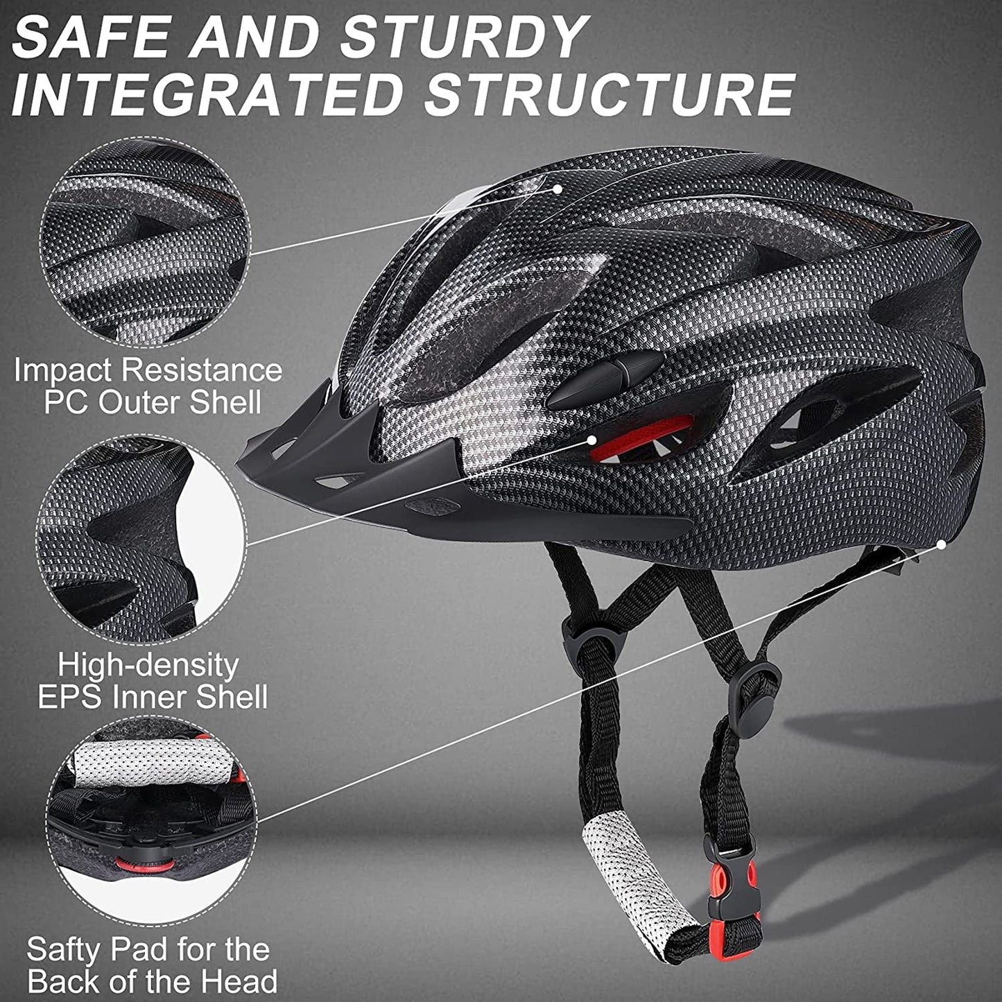 BEEPRINCESS Adult Bike Helmet Lightweight, Mountain Bicycle Helmet, MTB Bicycle Cycling Helmets, Adjustable Dial-Fit Integrally Molding Lightweight Helmets, Road Mountain Riding Equipment