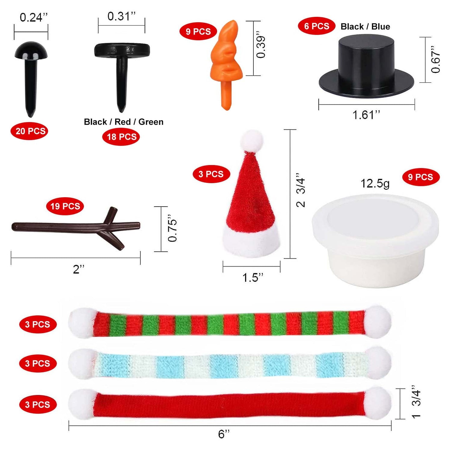 BEEPRINCESS Air Dry Clay, 9 Pack Build a Snowman Kit Snowman Crafts for Kids, Molding Clay Snowman DIY Kit, Christmas Stocking Stuffers for Kids, Christmas Crafts Toys Gift for Kids Age 3 4 5 6 7 8