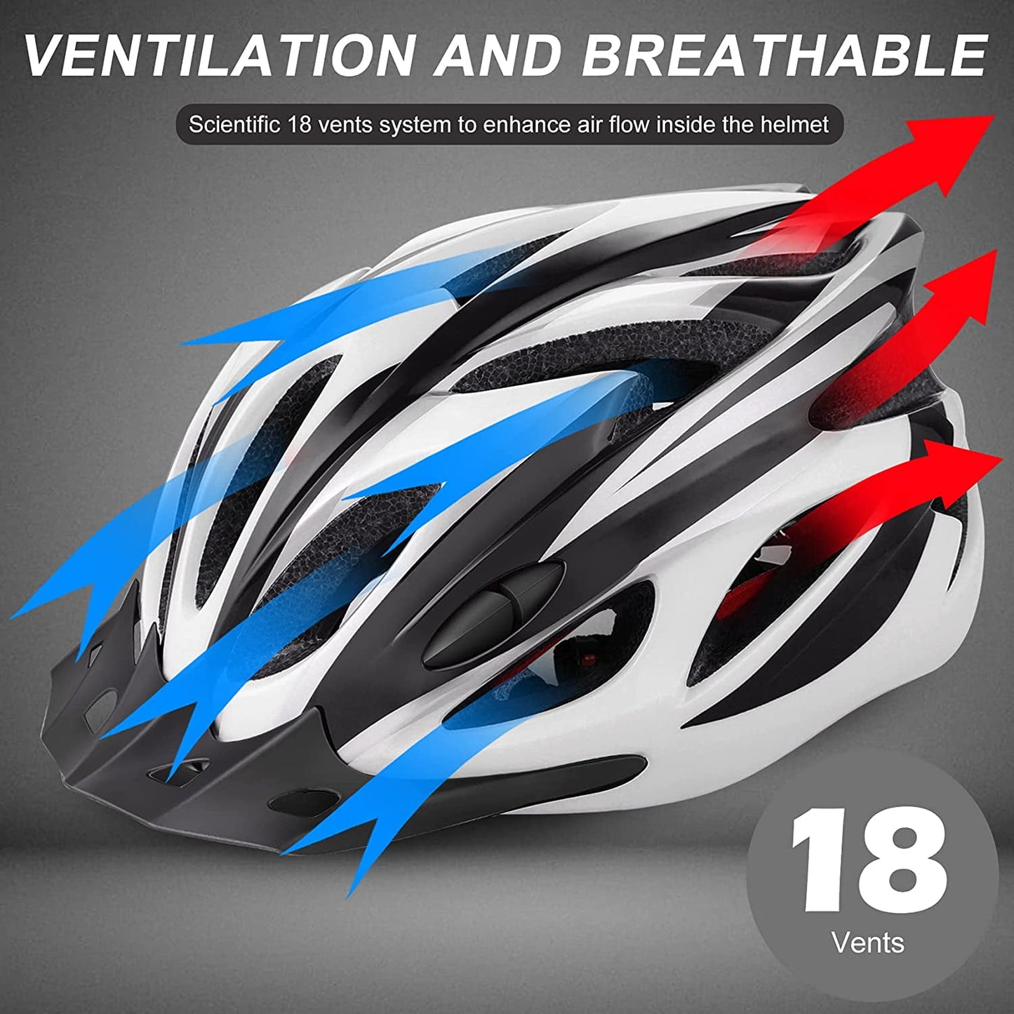BEEPRINCESS Adult Bike Helmet Lightweight - Bicycle Helmet for Men Women Comfort with Pads & Visor, Certified Bicycle Helmet for Adults Youth Mountain Road Biker