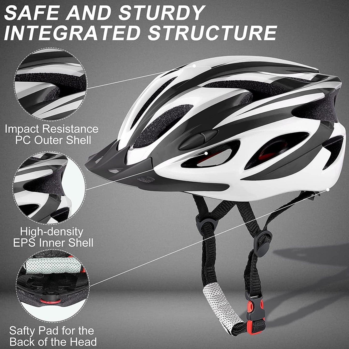 BEEPRINCESS Adult Bike Helmet Lightweight - Bicycle Helmet for Men Women Comfort with Pads & Visor, Certified Bicycle Helmet for Adults Youth Mountain Road Biker