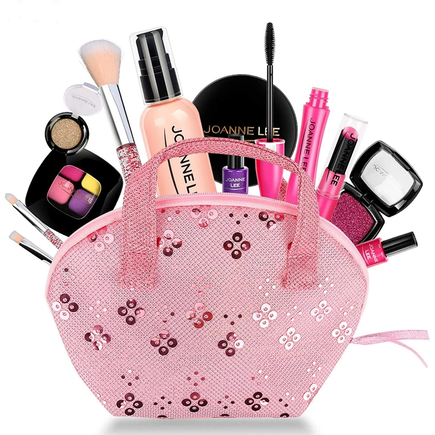 BEEPRINCESS 12 Pcs Kids Makeup Toy Kit for Girls, Washable Makeup Set Toy with Real Cosmetic Case for Little Girl, Pretend Play Makeup Beauty Set Birthday Toys Gift for 3 4 5 6 7 8 9 10 Years Old Kid
