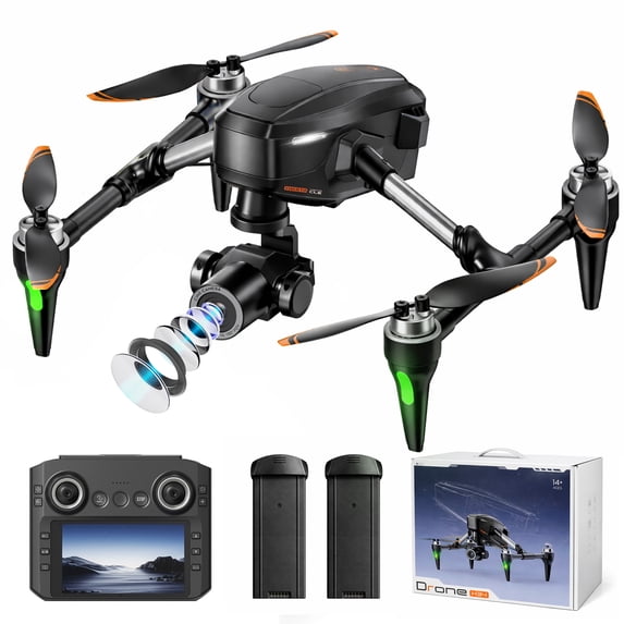 BEEPRINCESS 4.3" Screen RC Drone, 1080P Camera, Brushless Motor, 2 Batteries 30 Min Flight, 2.4G Quadcopter for Beginners