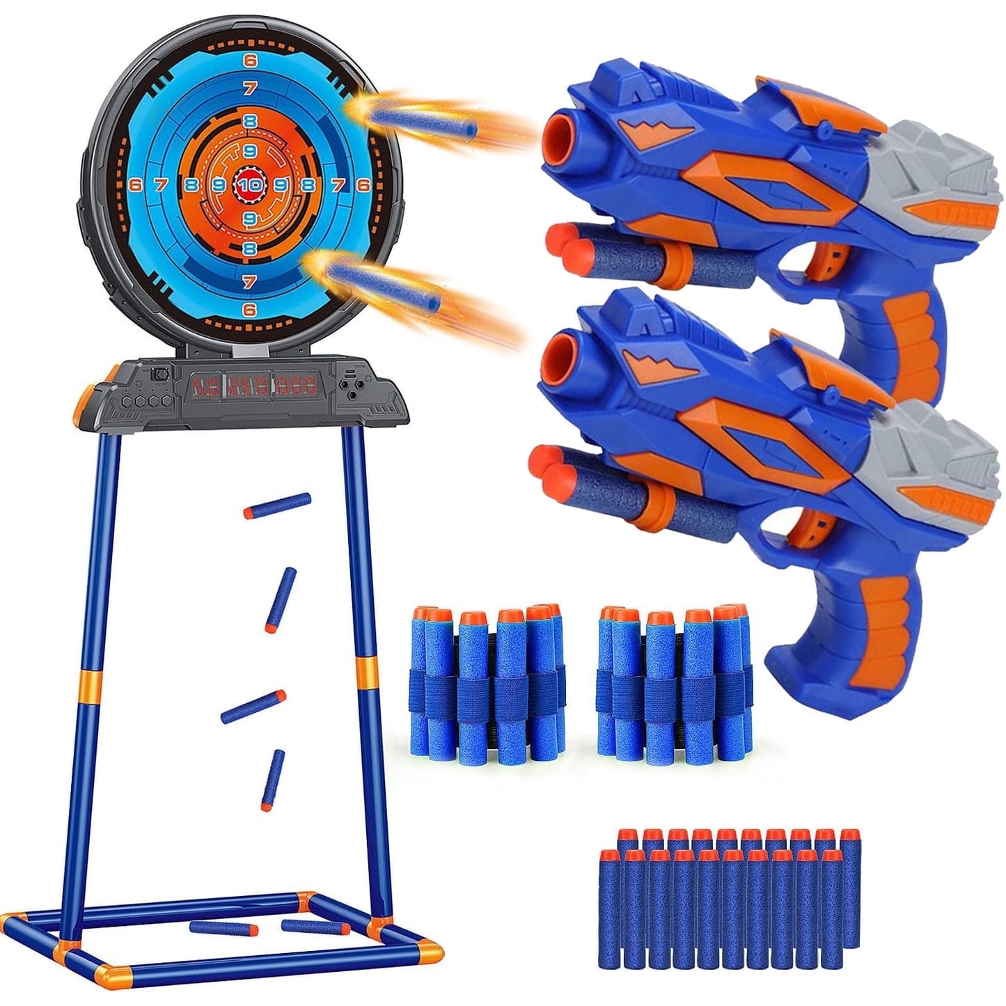BEEPRINCESS Shooting Game Toy for Kids, Digital Targets with 2 Foam Dart Blaster, Outdoor Game Toys Gifts for 5, 6, 7, 8, 9, 10+ Year Old Boys
