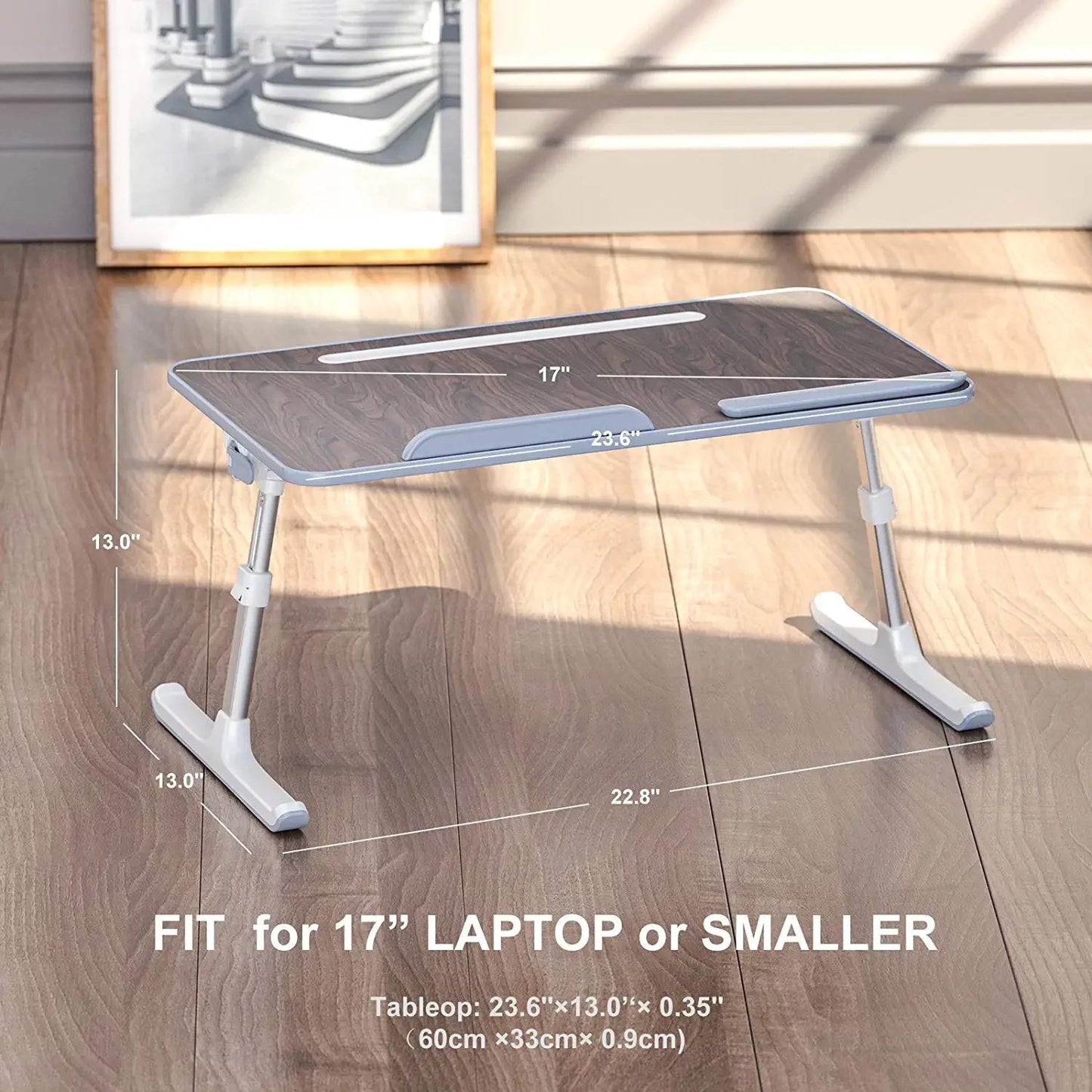 BeePrincess Lap Desk 23.6" x 13.0", Folding Laptop Bed Tray Table, Adjustable Laptop Desk with Tablet Groove