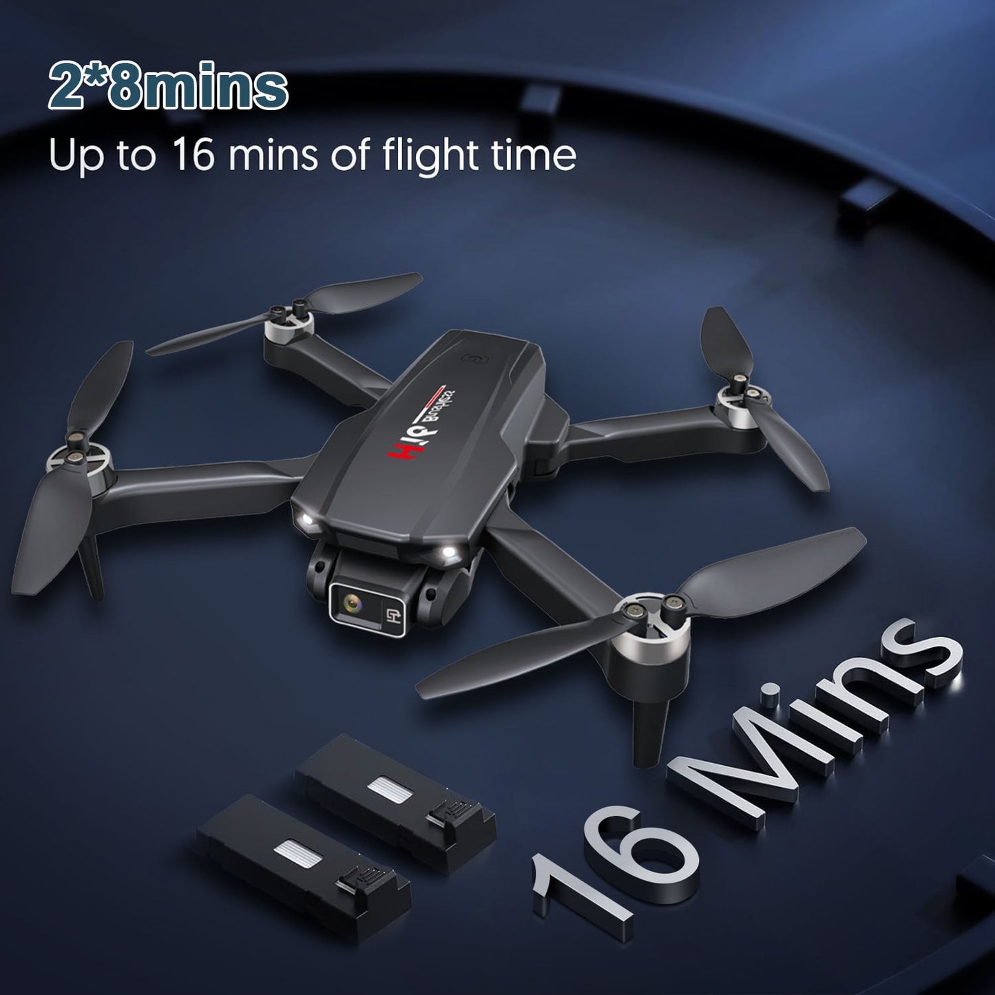 BEEPRINCESS H16 Drone with Camera for Adults 4K, Foldable Drone for Beginners with Brushless Motor, Optical Flow Positioning, with 2 Batteries and Carrying Case