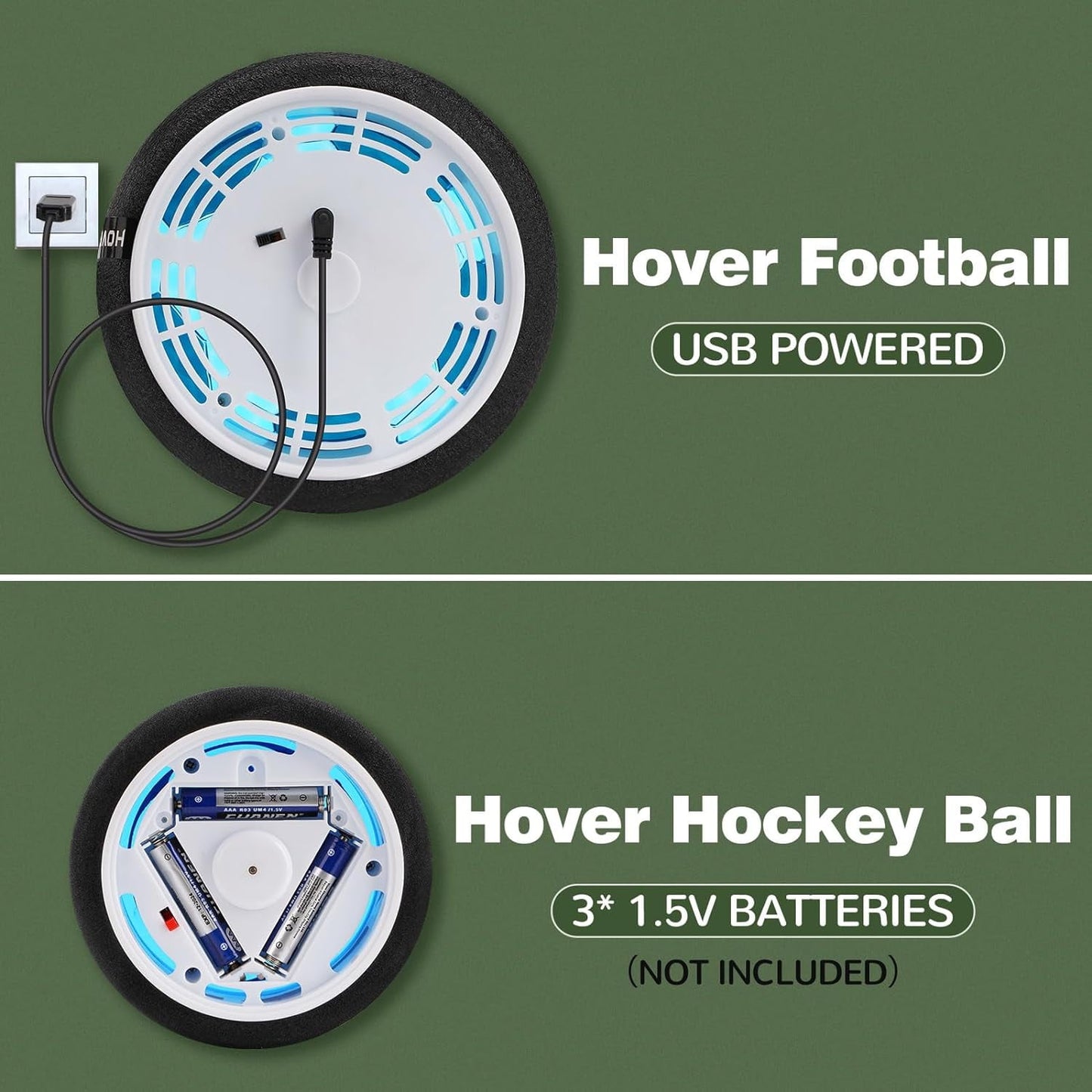 BEEPRINCESS Hover Soccer Ball, 3-in-1 Hover Hockey Ball Kids Toys Set, Indoor and Outdoor Sports Games Toys for Kids Ages 3 4 5 6 7 8-12 - Rechargeable LED Soccer Games Toys for 3-12 Year Old Boys