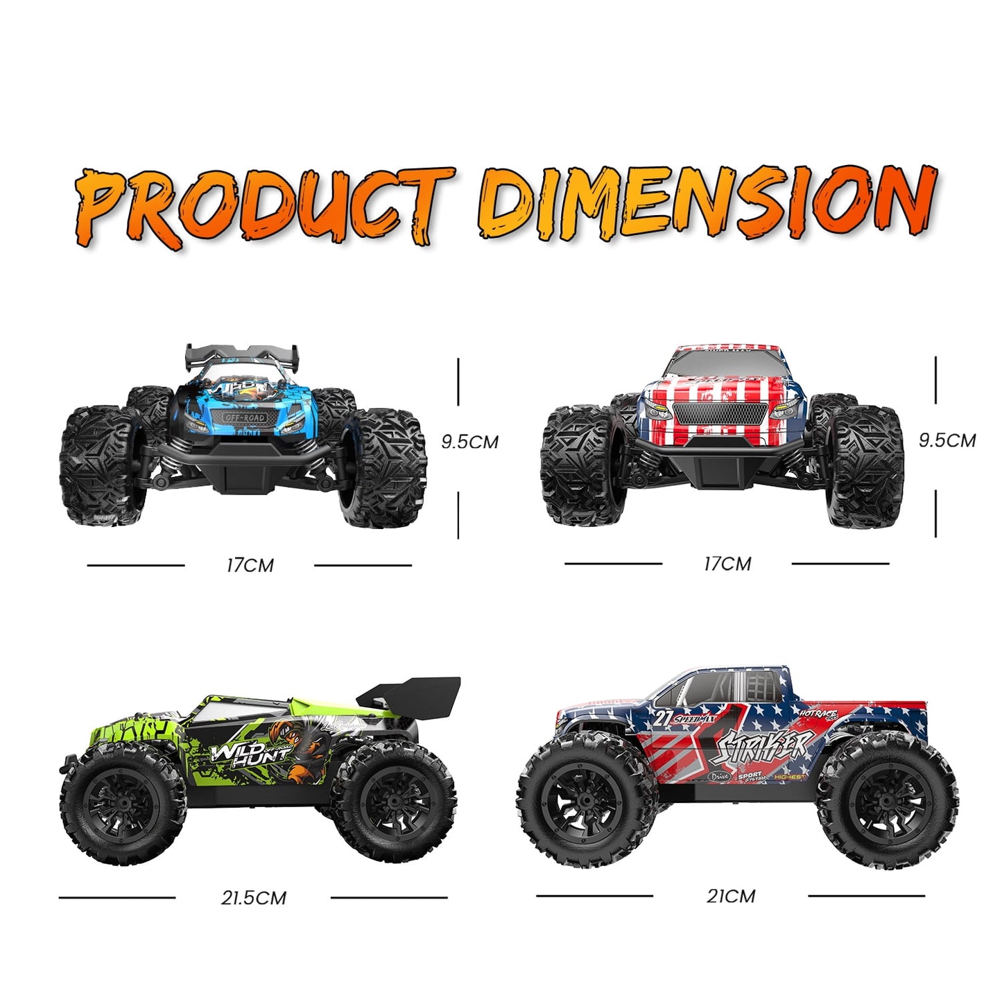 BEEPRINCESS RC Cars, 1:20 Scale Remote Control Car, 25 Km/h 2WD High Speed RC Car, 2.4Ghz All Terrain Hobby RC Racing Car with 2 Rechargeable Batteries
