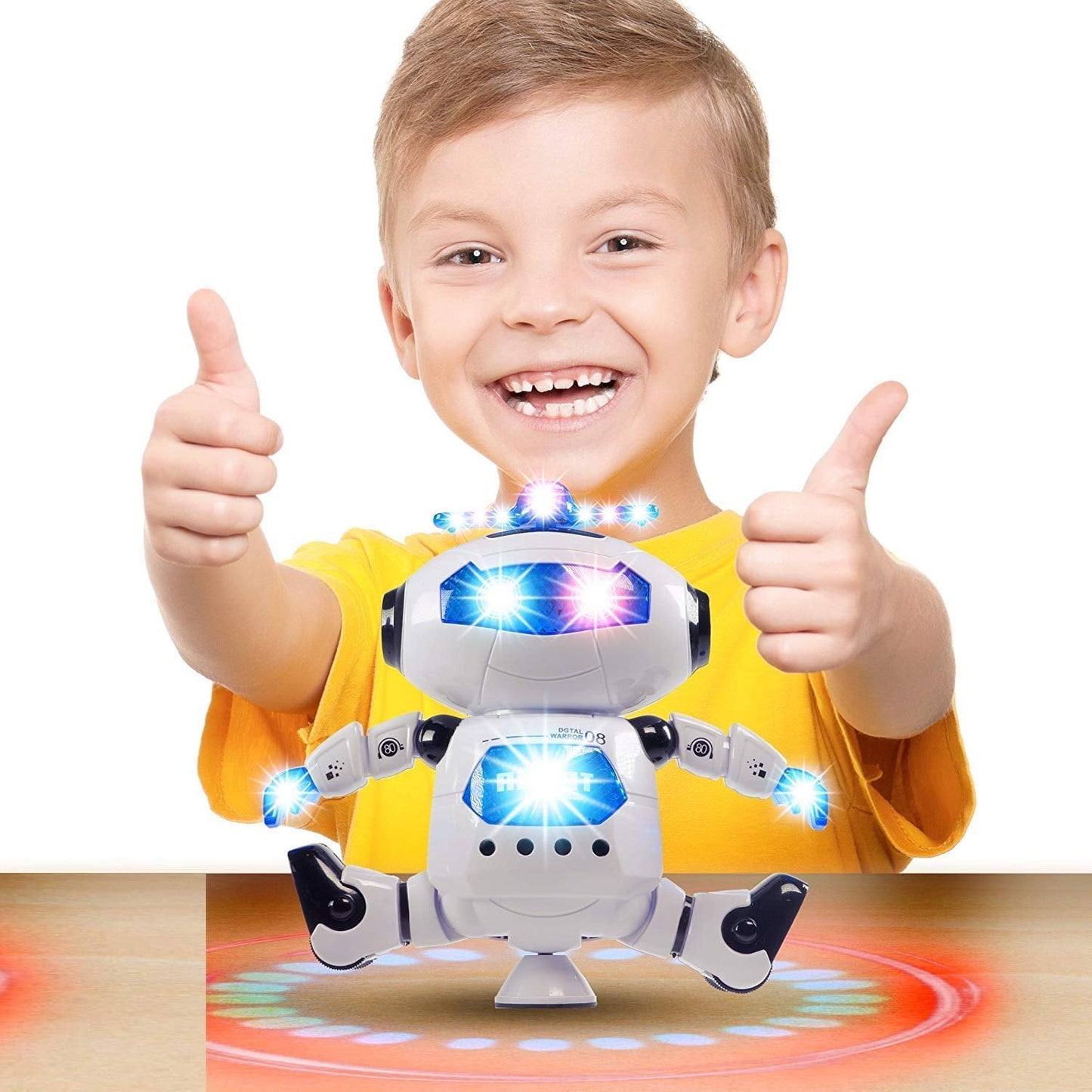 BEEPRINCESS Walking Dancing Robot Toys for Kids - 360° Body Spinning Dancing Robot Toy with LED Lights and Music, Battery Operated Electronic Robot Toys for Birthday Christmas Gift for 3-8 Boys Girls
