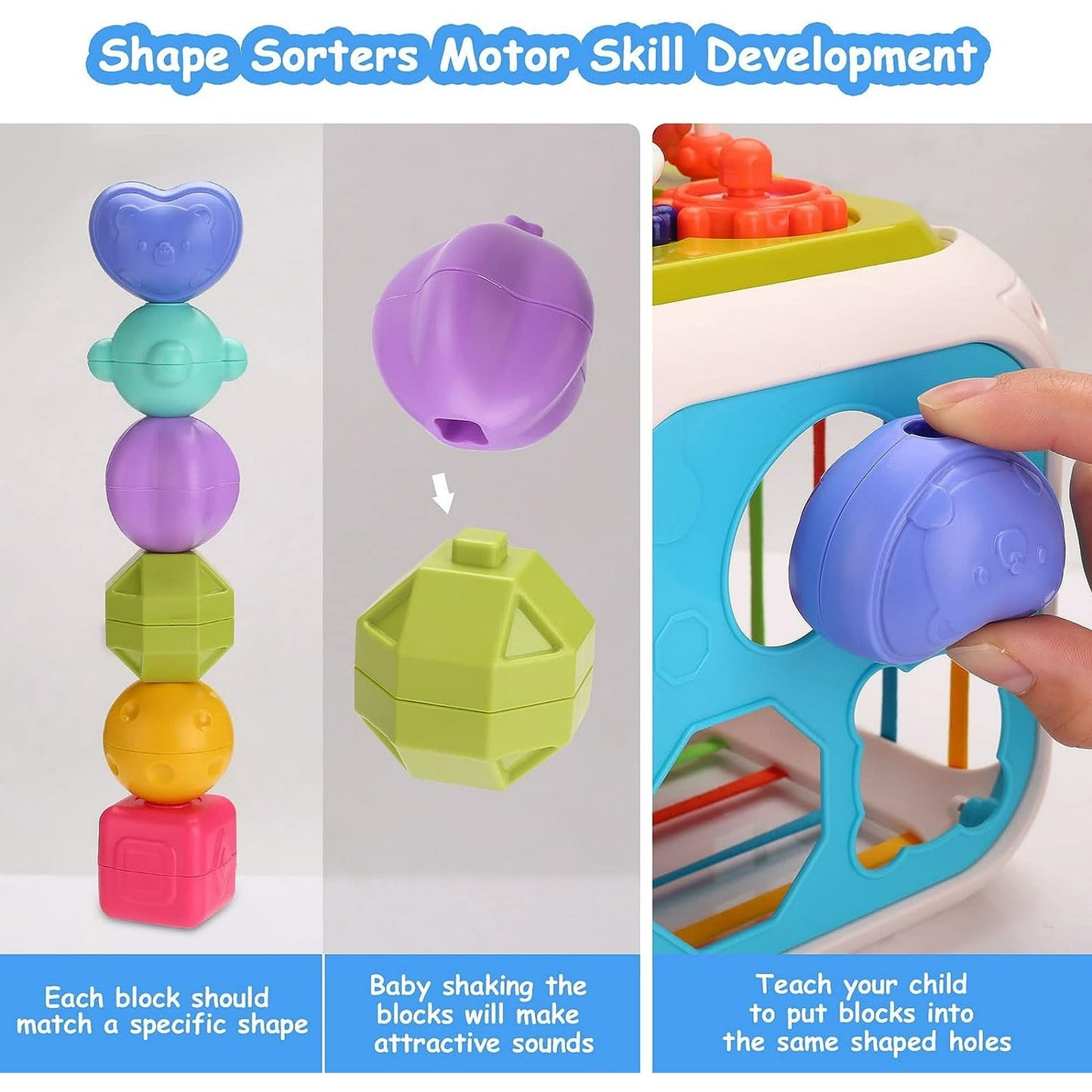 BEEPRINCESS 7-in-1 Baby Sensory Montessori Toys for 1 Year Old, Toddler Toys for 1 2 Year Old Boys Girls Birthday Gifts, Baby Toys 6 to 12 Months, Multifunction Learning Education Preschool Toys