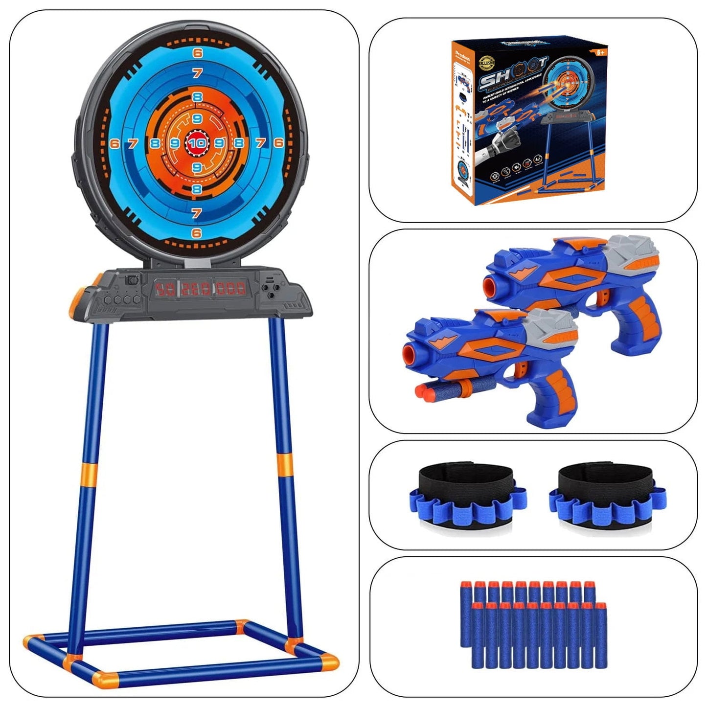 BEEPRINCESS Shooting Game Toy for Kids, Digital Targets with 2 Foam Dart Blaster, Outdoor Game Toys Gifts for 5, 6, 7, 8, 9, 10+ Year Old Boys