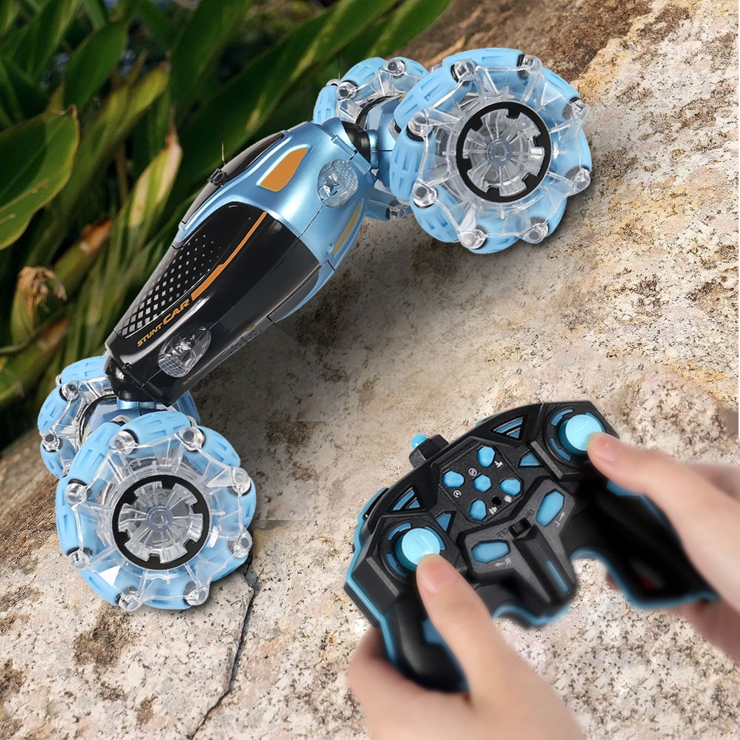 BEEPRINCESS Gesture Sensing RC Stunt Car Toys, 2.4Ghz 4WD Controlled Drift Twist Car with Music and Lights