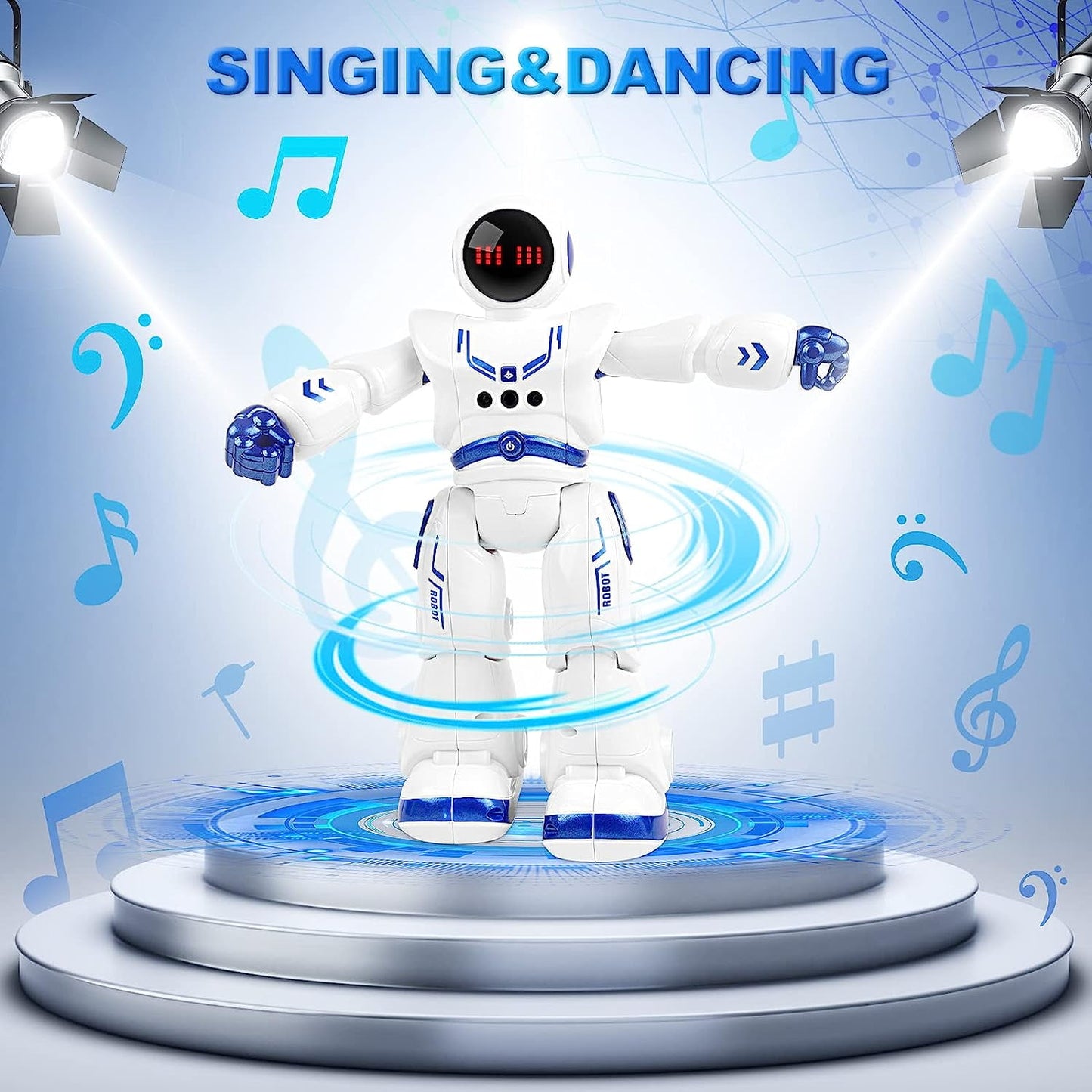 BEEPRINCESS RC Robot Toys, Rechargeable Gesture Sensing Intelligent Programmable Smart Robot Toys for Kids 3-8 Years
